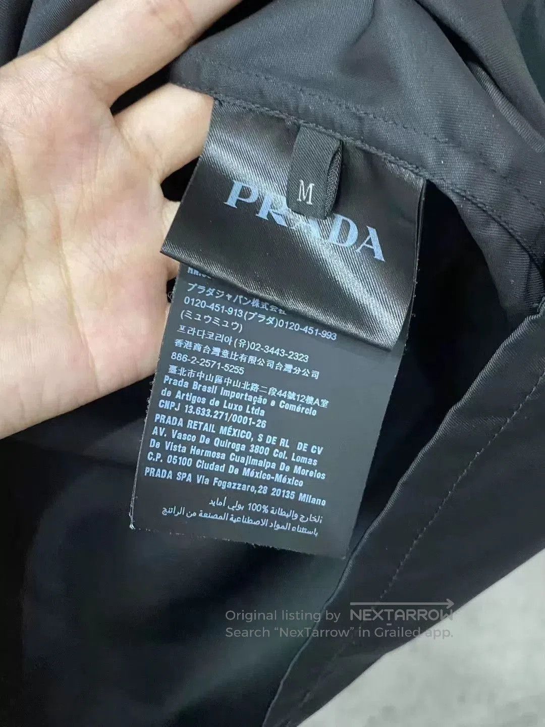Prada Prada Black Nylon Triangle Logo Short Sleeve Shirt. Size US M / EU 48-50 / 2 - 9 Thumbnail