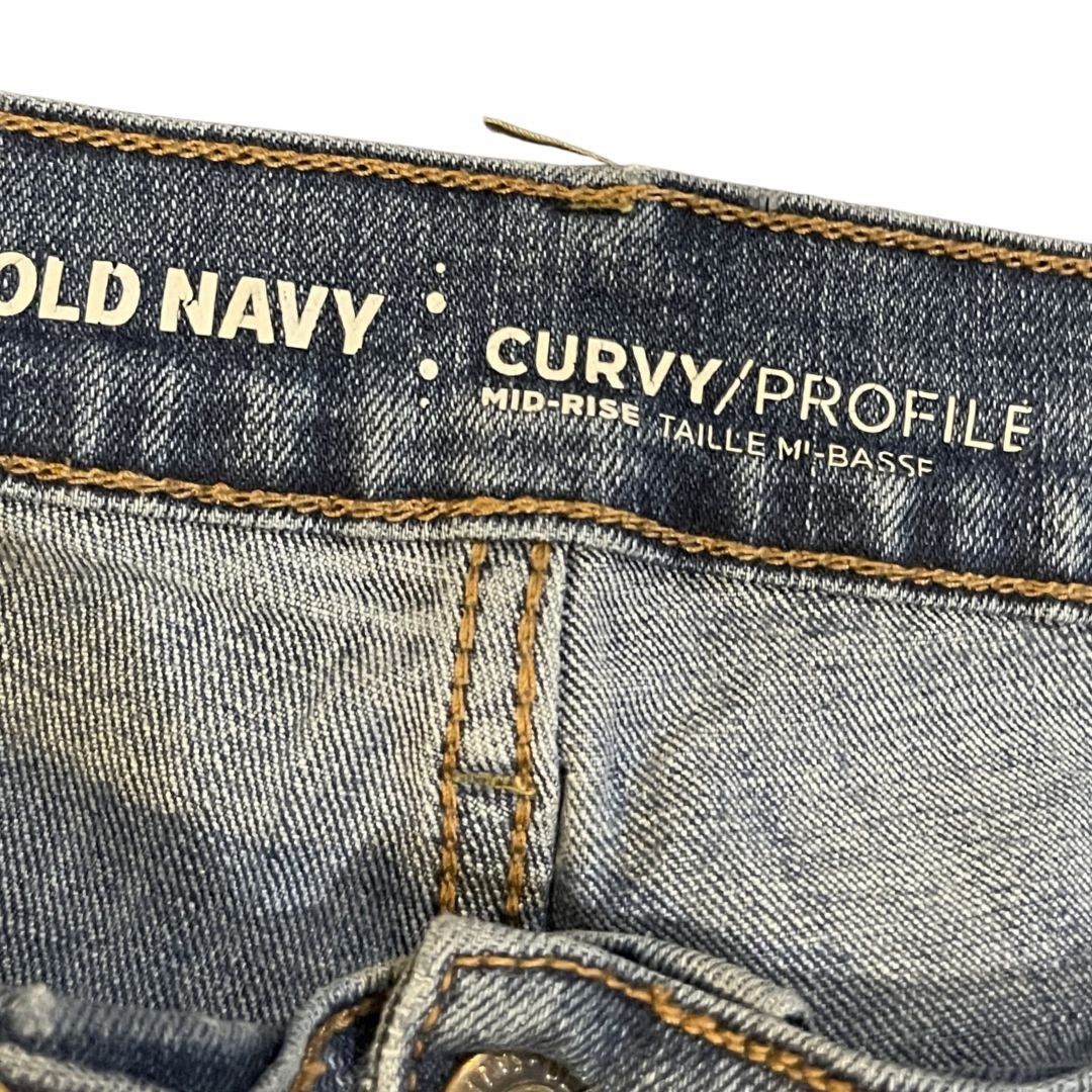 Old Navy Curvy Profile Mid Rise Straight Leg Denim Jeans 14S Flaw Size 36" / US 14 / IT 50 - 3 Thumbnail