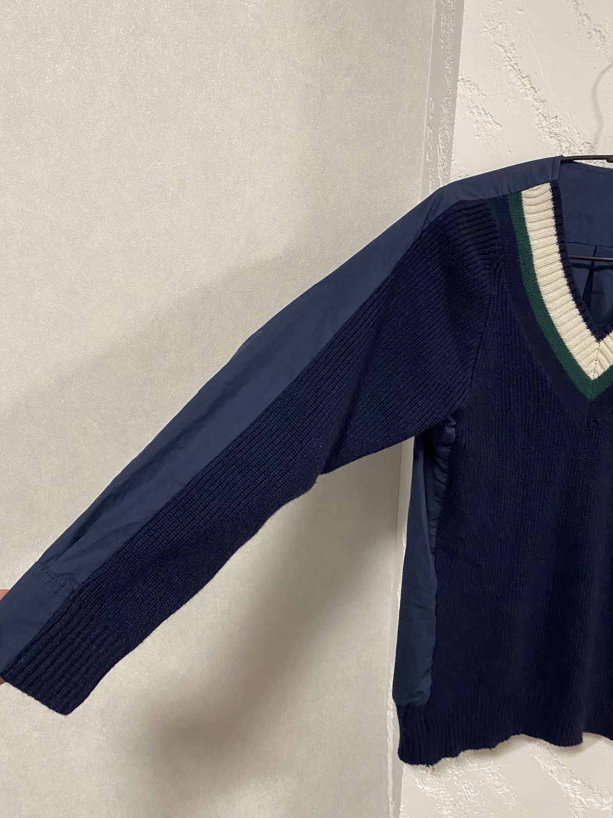 Sacai Sacai Luck V-neck Knit College Sweater with a sewn-in shirt Size S / US 4 / IT 40 - 3 Thumbnail