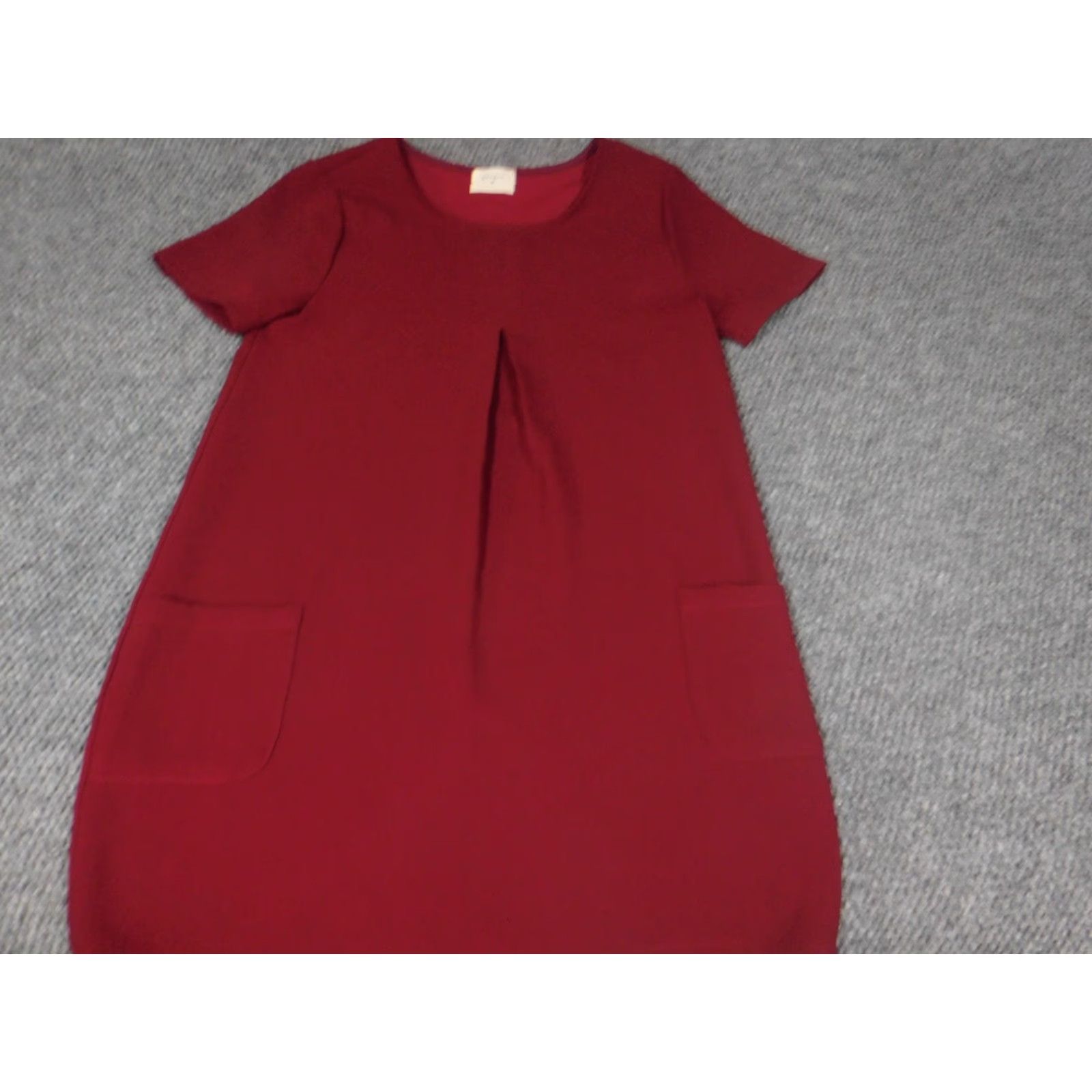 Vintage Everly Dress A-Line Womens Medium Red Short Sleeve Pullover Pockets Knee Length Lined Raglan Accent Size M / US 6-8 / IT 42-44 - 2 Thumbnail