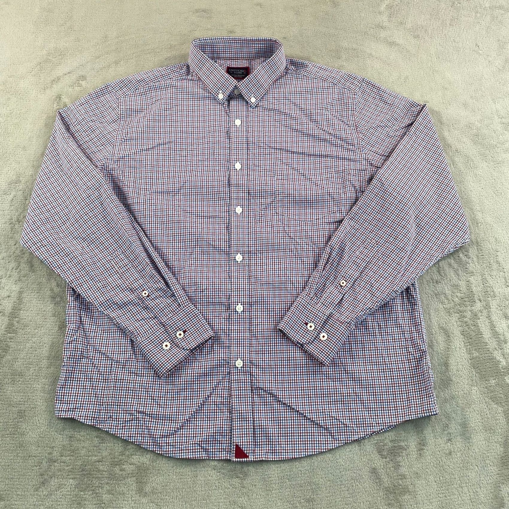UNTUCKit UNTUCKit Performance Shirt XL Multi Gingham Check Long Sleeve Casual Office Prep Shirt Men's XL Multicolor Check-Nylon Spandex Button-Down Size US XL / EU 56 / 4 - 3 Thumbnail