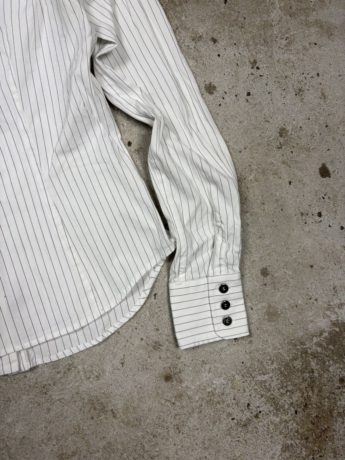 Vintage 2000s Dolce & Gabbana Striped Shirt Lace Bra