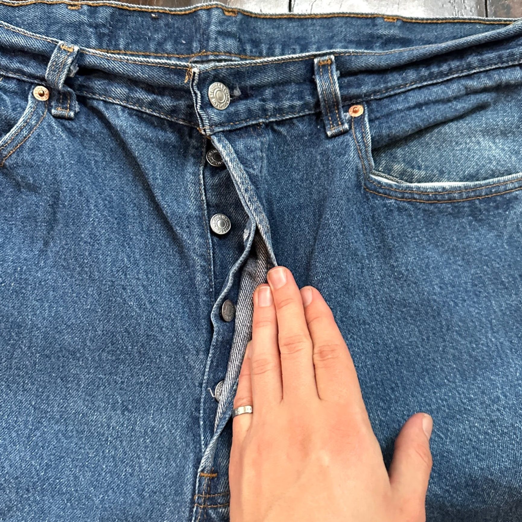 Levi's VTG Levi's 501 Jeans Button Fly Straight 40x36 Blue Denim Men Regular 90s Vintage USA Tag 501 Series Mens Jeans Size US 40 / EU 56 - 6 Thumbnail