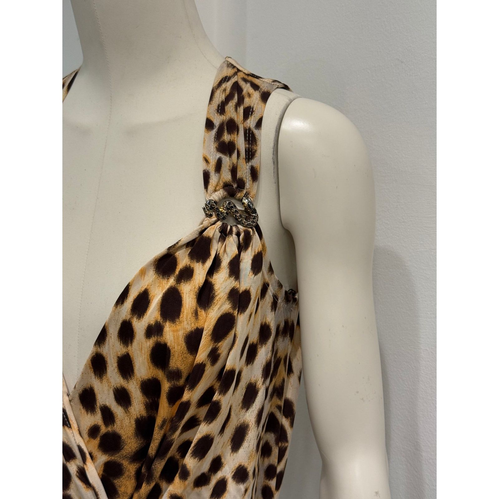 2000s Roberto Cavalli leopard print dress