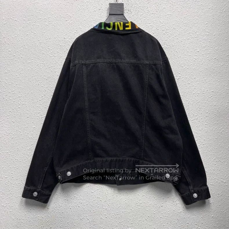 Balenciaga Balenciaga Collar Colorful Embroidered Denim Jacket Size US M / EU 48-50 / 2 - 2 Thumbnail