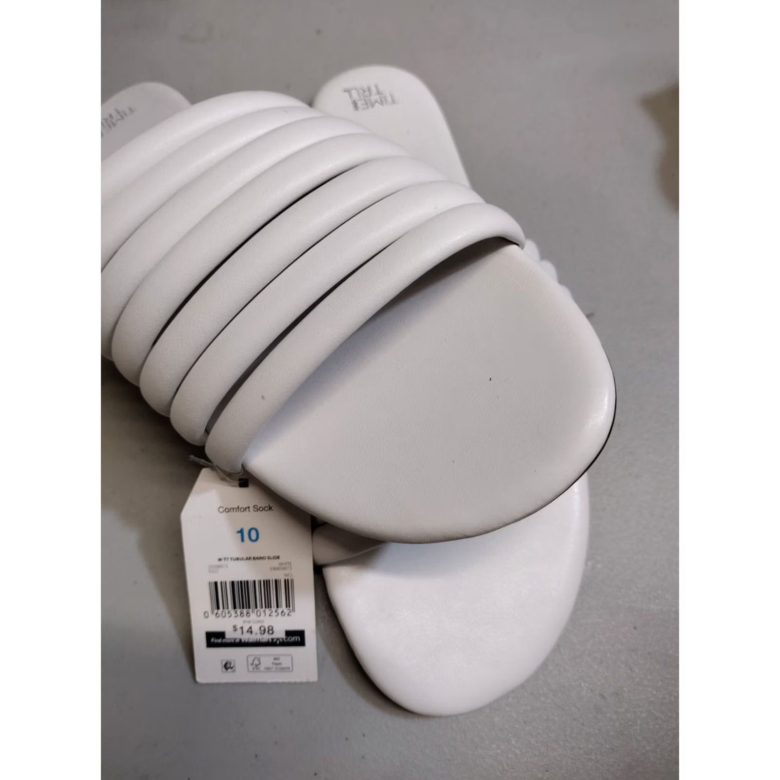 Vintage Time and Tru White Multi-Band Slide Sandals Memory Foam Size 10 Women Size US 10 / IT 40 - 3 Thumbnail