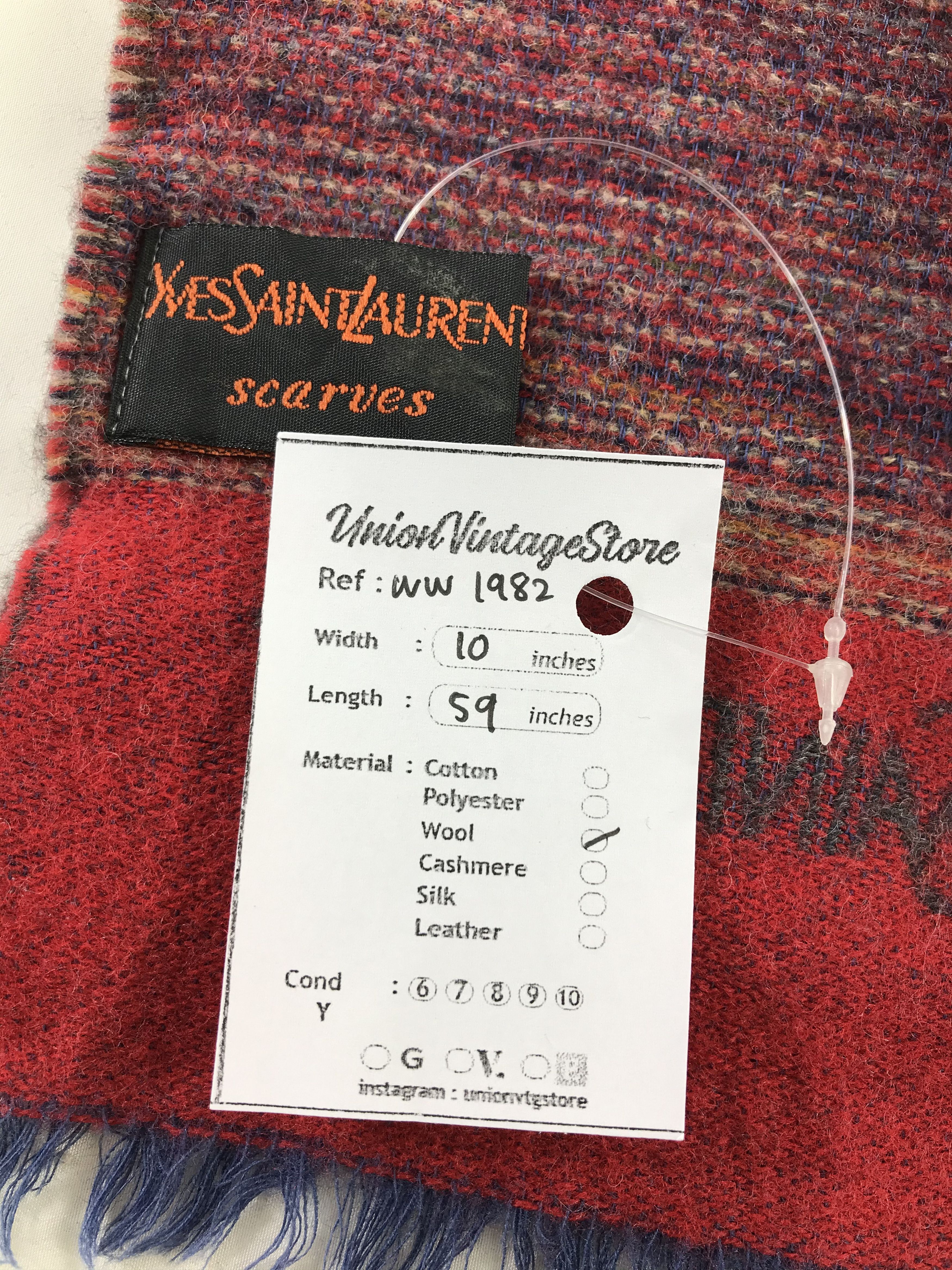 Vintage Yves Saint Laurent Scarf / Muffler / Neckwear - WW1982 Size ONE SIZE - 5 Thumbnail