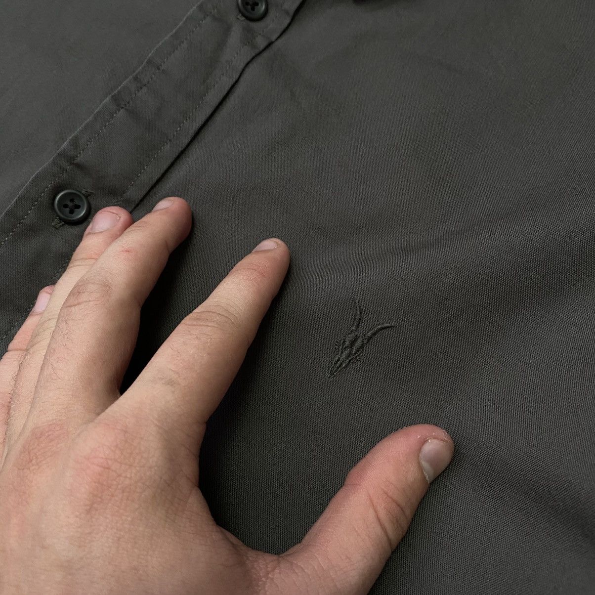 Allsaints Designer Allsaints Small logo brown y2k luxury button shirt Size US L / EU 52-54 / 3 - 3 Thumbnail