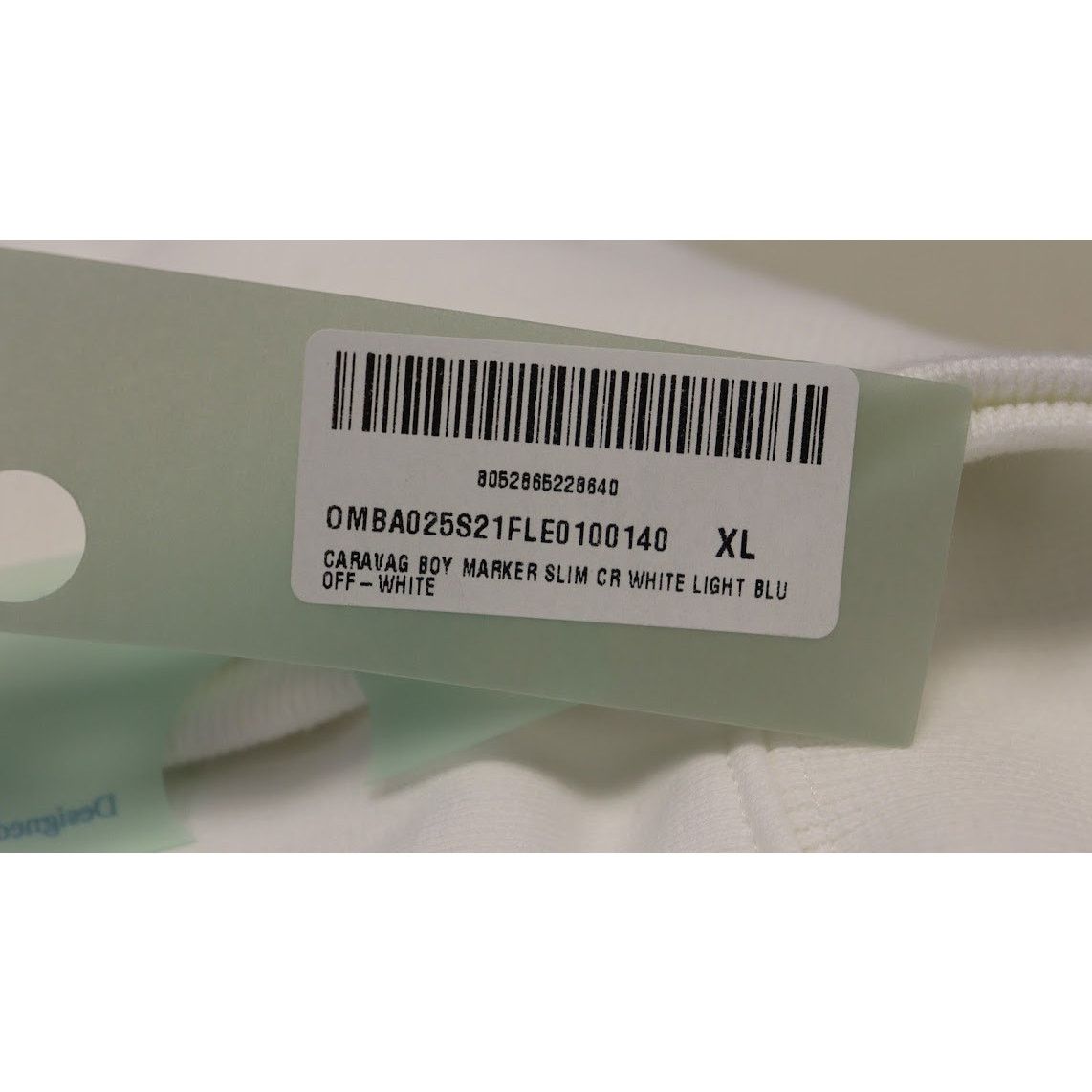 Off-White o1rshd1 Caravag Boy Marker Slim Crewneck in White/Light Blue Size US XL / EU 56 / 4 - 2 Thumbnail