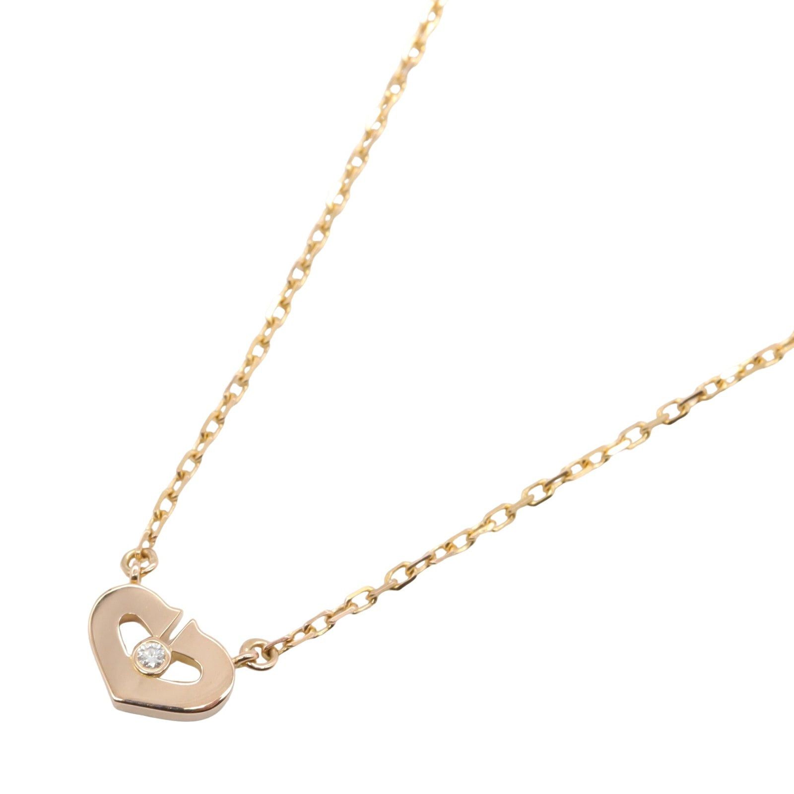 Cartier Cartier C Heart Necklace 1Pd K18Pg (Pink Gold) Diamond Clear Size ONE SIZE - 1 Thumbnail