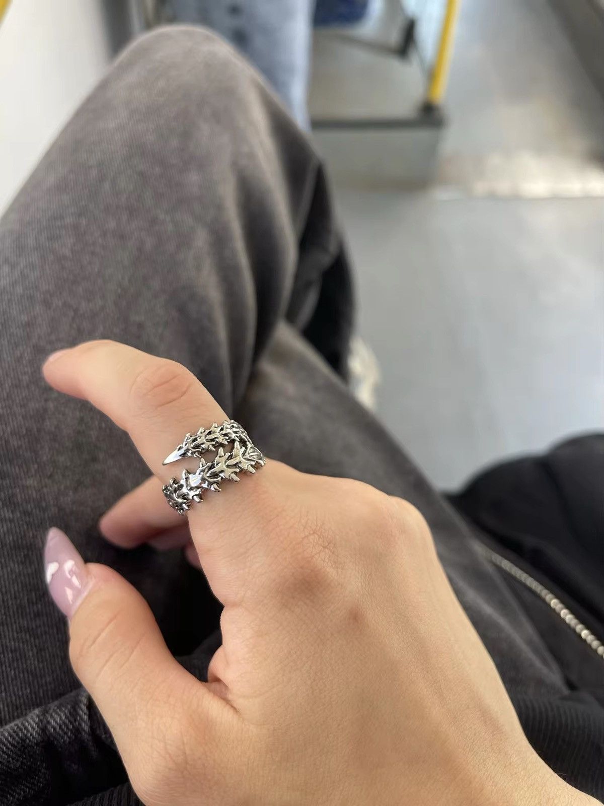 Jewelry × Vintage Keel Spine Open Ring Size ONE SIZE - 3 Thumbnail
