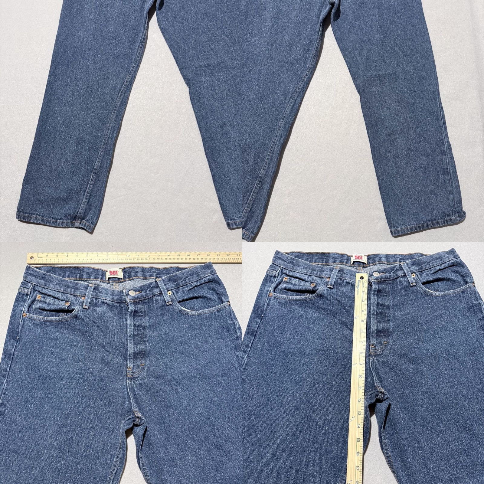 Levi's Vintage Levi's 501 Original Straight Leg Button-Fly Jeans Blue Denim Y2K 38X32 Size US 38 / EU 54 - 8 Thumbnail