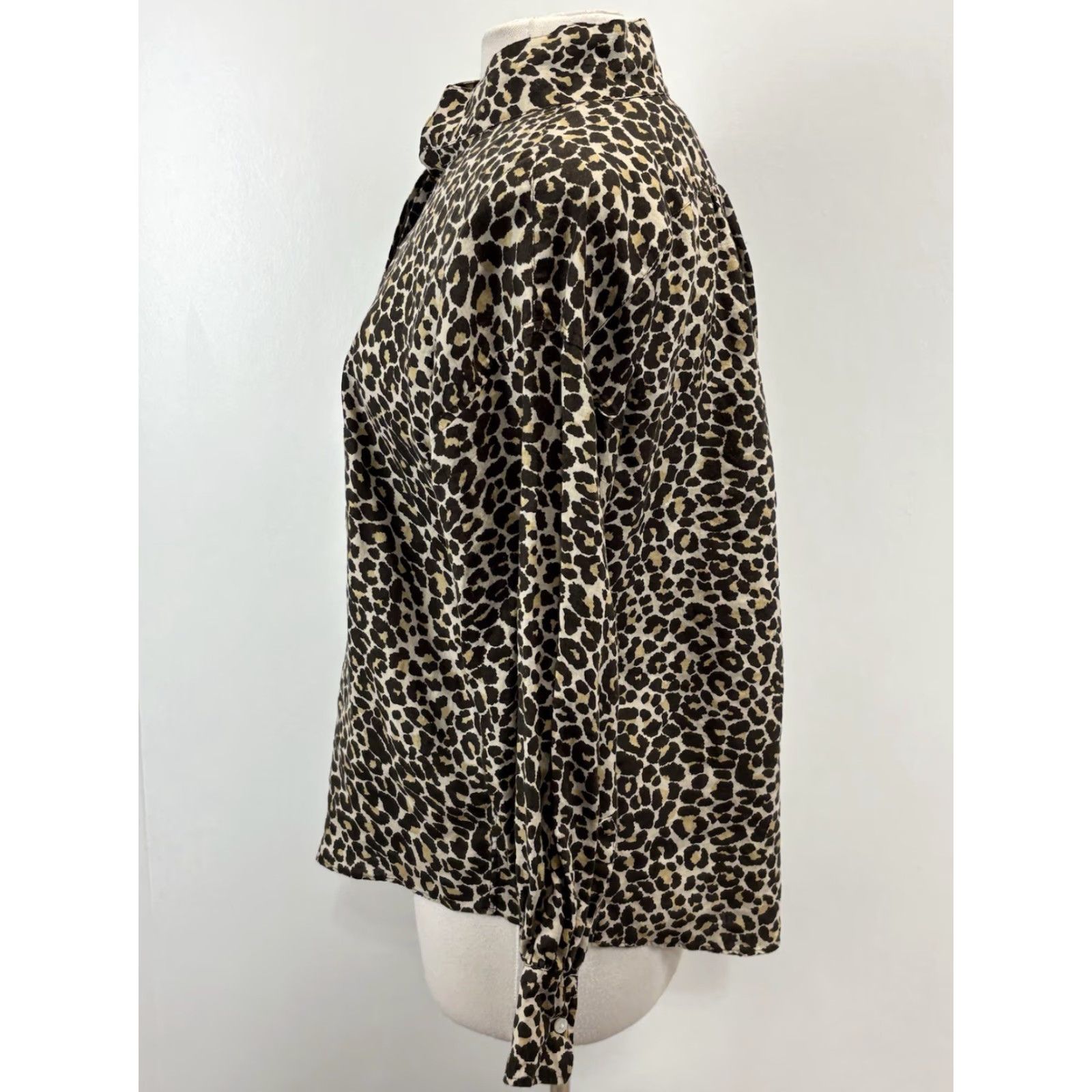 Vintage Ann Mashburn Blouse 100% Linen Popover Top Women’s Medium Animal Print Size M / US 6-8 / IT 42-44 - 2 Thumbnail