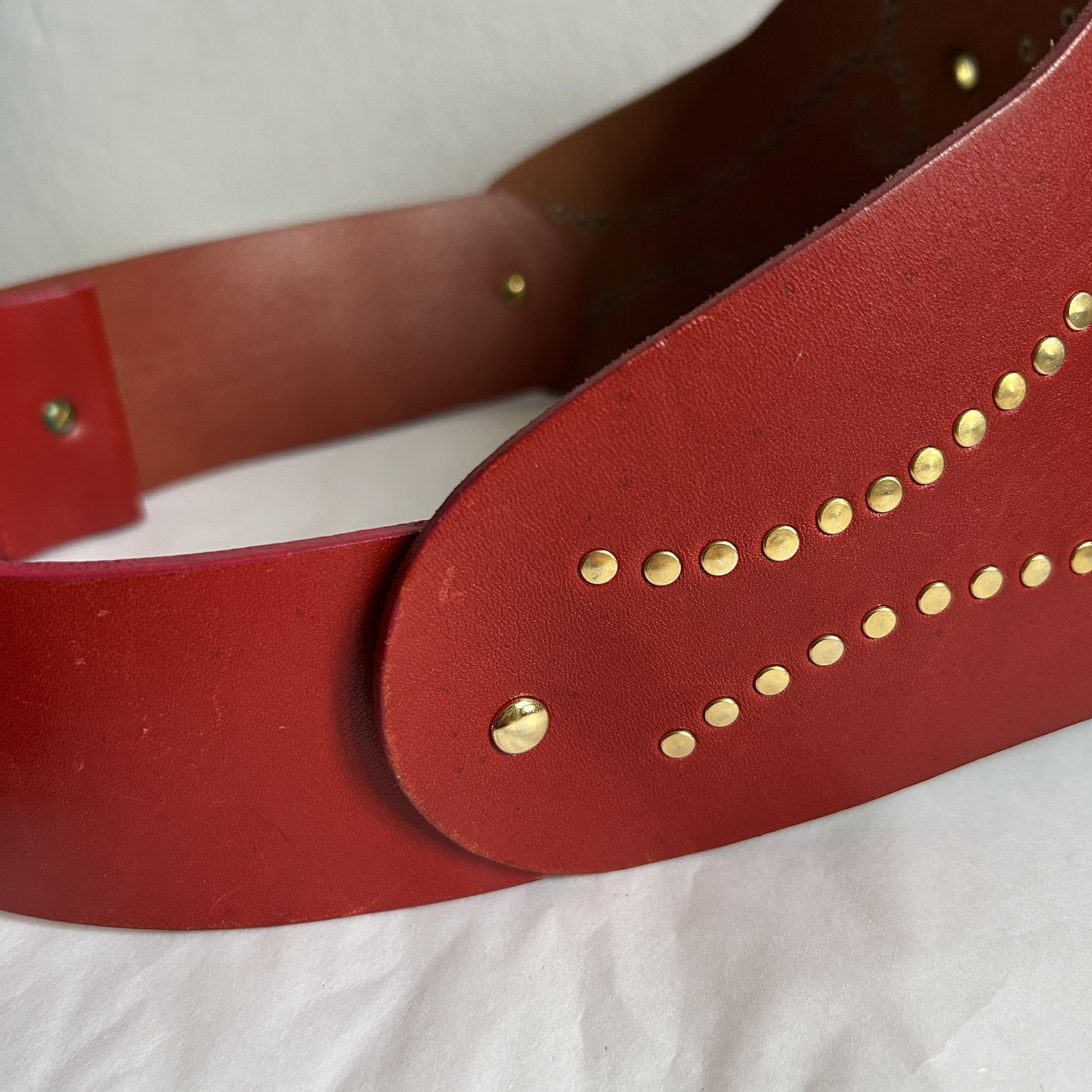 Vintage Vintage Red Leather Studded Corset Belt Size ONE SIZE - 10 Thumbnail