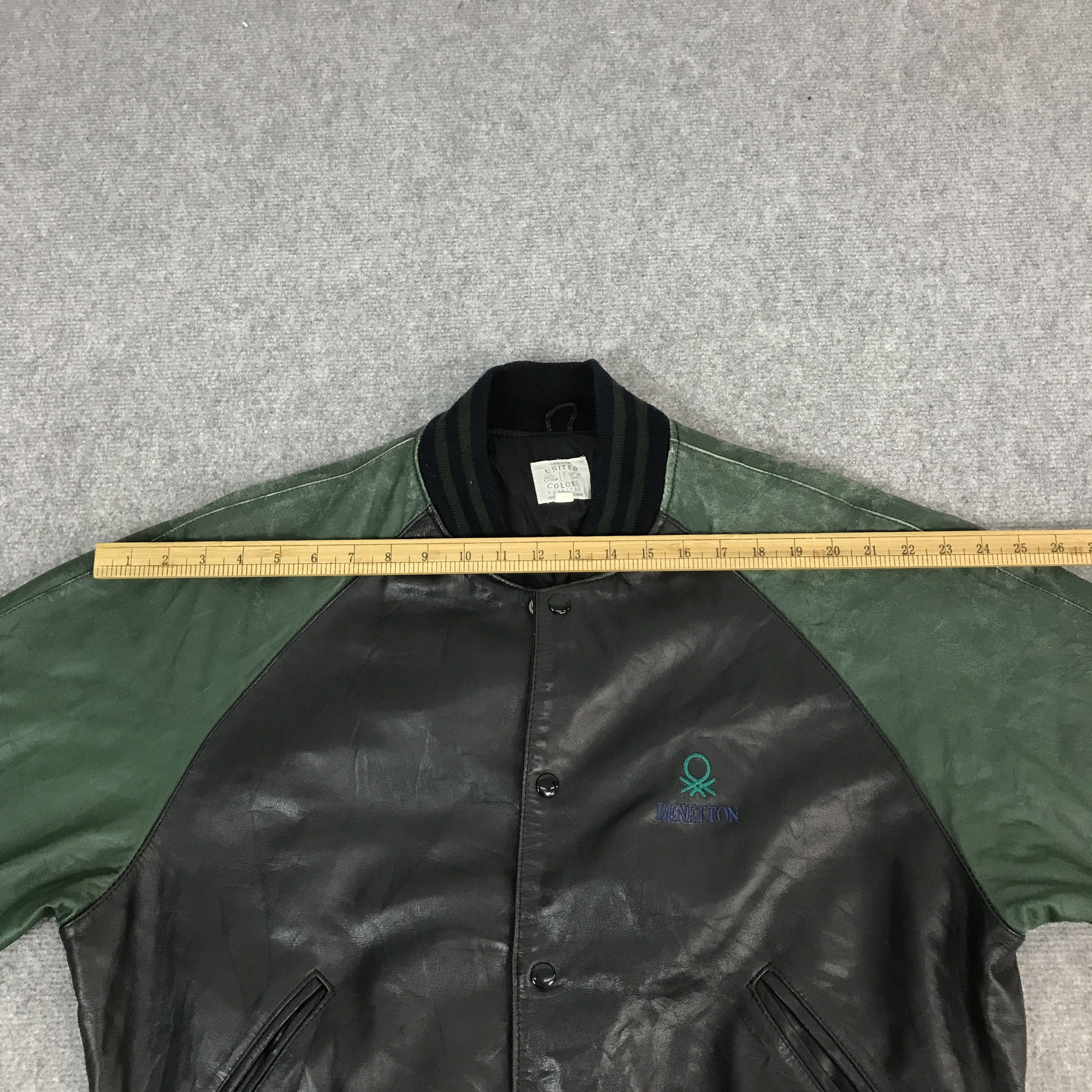 United Colors Of Benetton benetton varsity snap Button Leather jacket Size US L / EU 52-54 / 3 - 5 Thumbnail