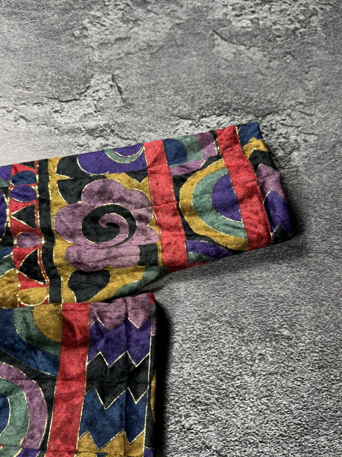 Other Vintage Velvet Art-Pattern Blazer — Rare Collector's Find Size M / US 6-8 / IT 42-44 - 4 Thumbnail