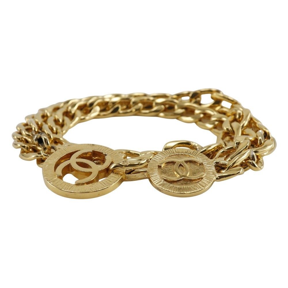 Chanel Chanel Vintage CC Chain Belt Metal and Leather Size ONE SIZE - 1 Thumbnail