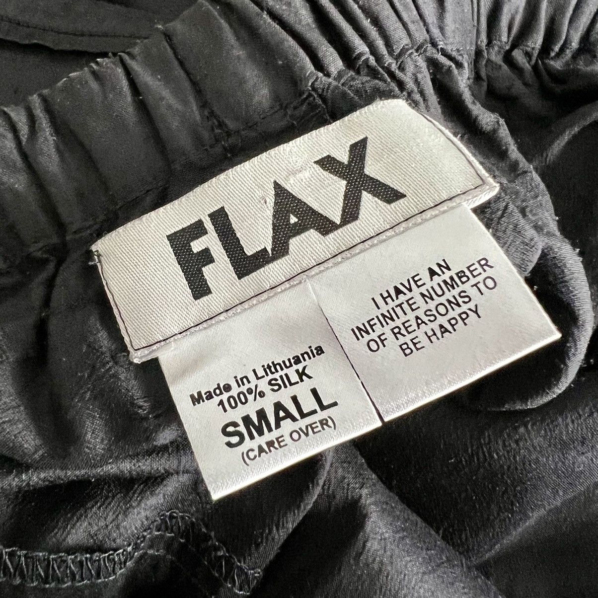 Flax 100% Silk Maxi Skirt Elastic Waist Ruffle Hem Black