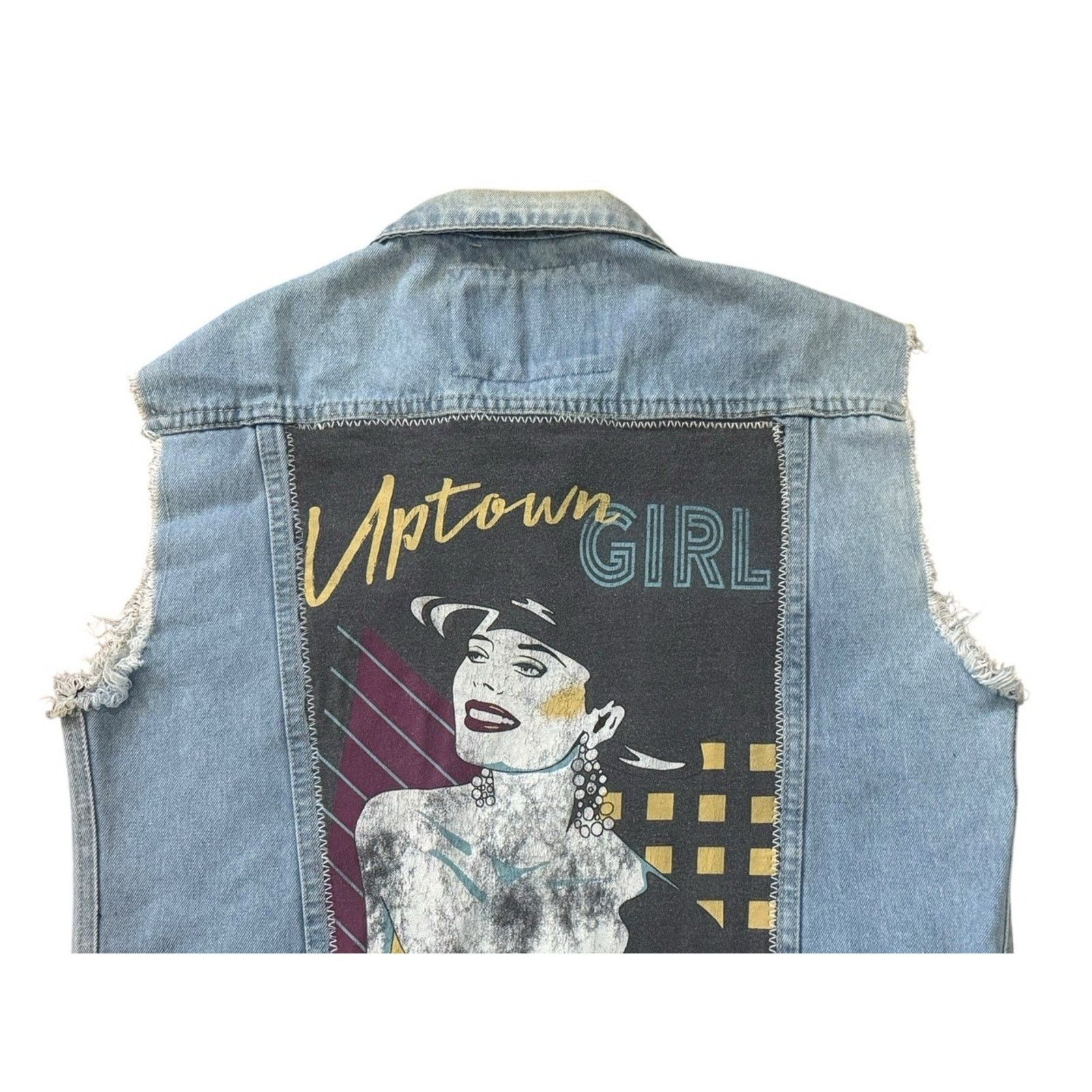 Other BILLY JOEL Uptown Girl Vintage Retro Denim Vest 70s 80s Sz M Size M / US 6-8 / IT 42-44 - 7 Thumbnail