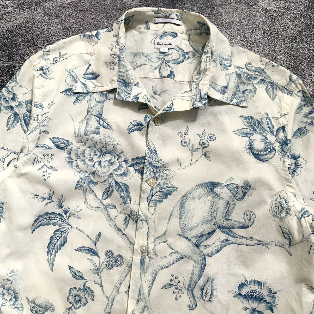 Designer × Paul Smith 🔥RARE🔥 Vintage Paul smith Cebus imitator print shirt Size US L / EU 52-54 / 3 - 3 Thumbnail