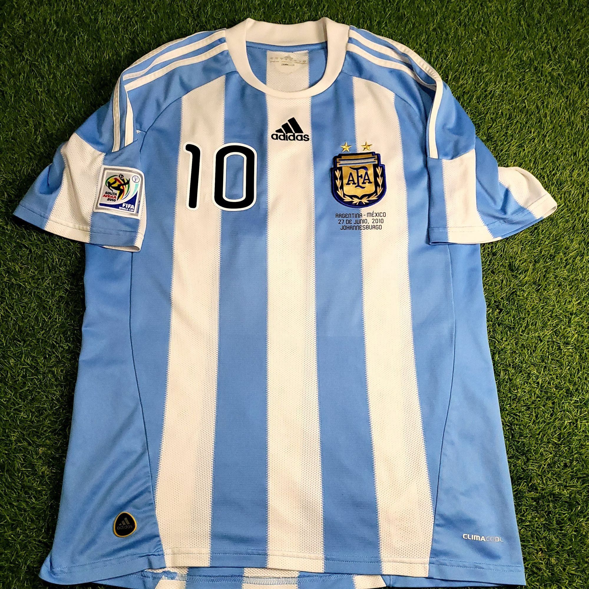Adidas Messi Argentina 2010 WORLD CUP Home Soccer Jersey M Size US M / EU 48-50 / 2 - 2 Thumbnail