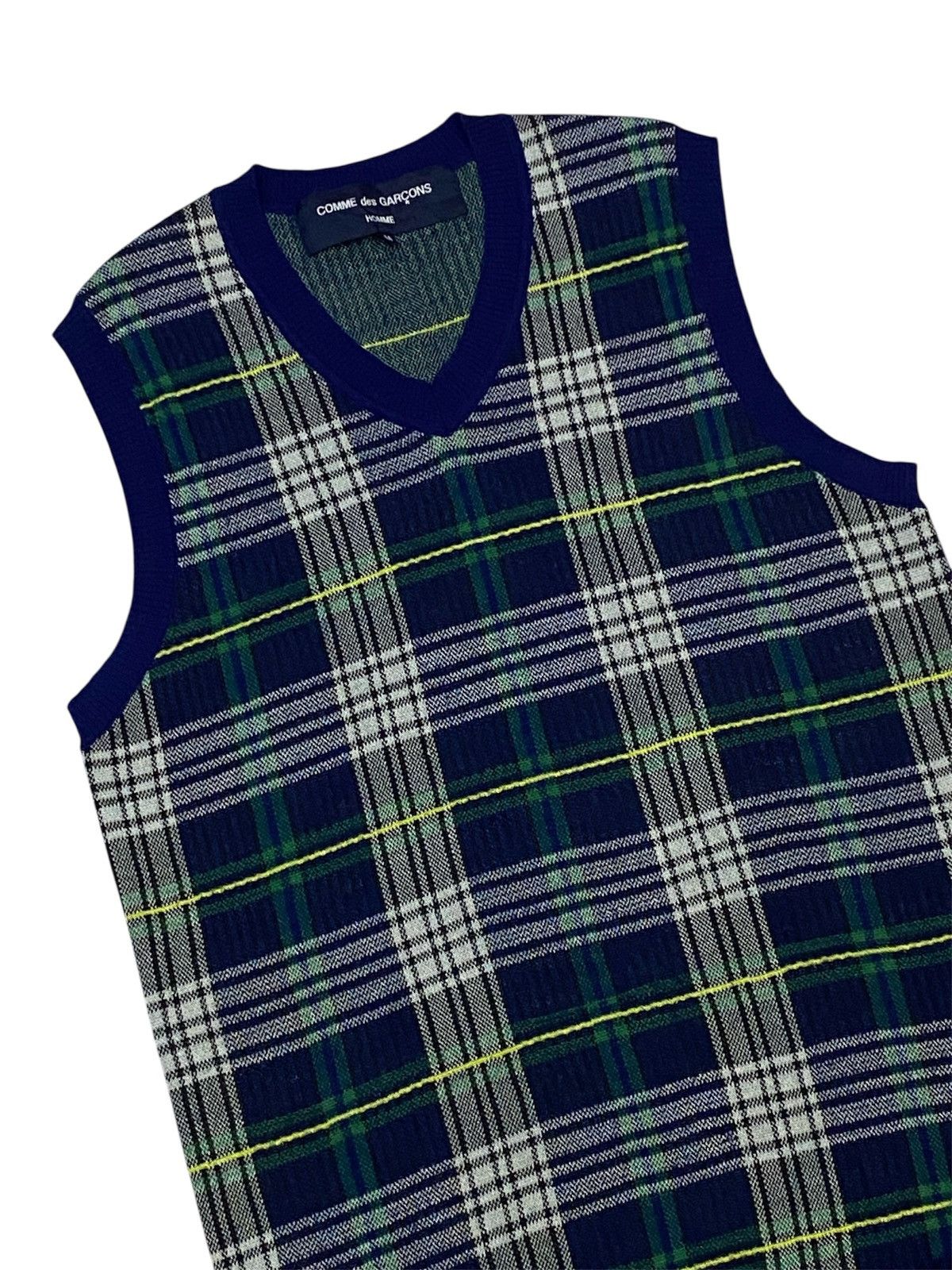 Comme des Garcons Homme Comme Des Garcons Homme AD2012 Knit Plaid Vest Size US M / EU 48-50 / 2 - 7 Thumbnail