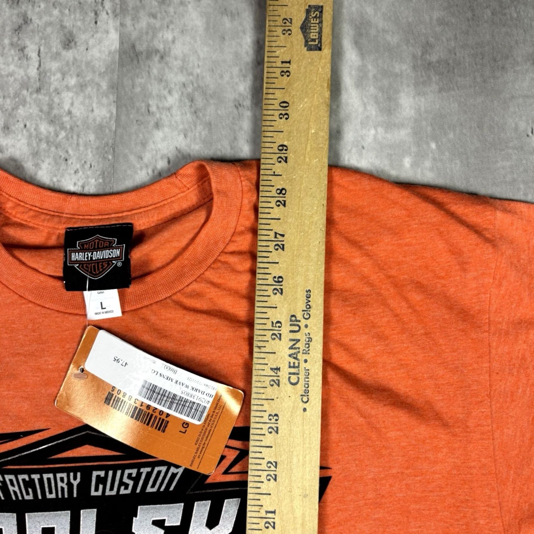 Harley Davidson VINTAGE Harley-Davidson T Shirt Logo Biker Print Double-Sided Adult L NWT Orange Cotton Crew Neck Short Sleeve Graphic Print Mens Size US L / EU 52-54 / 3 - 4 Thumbnail