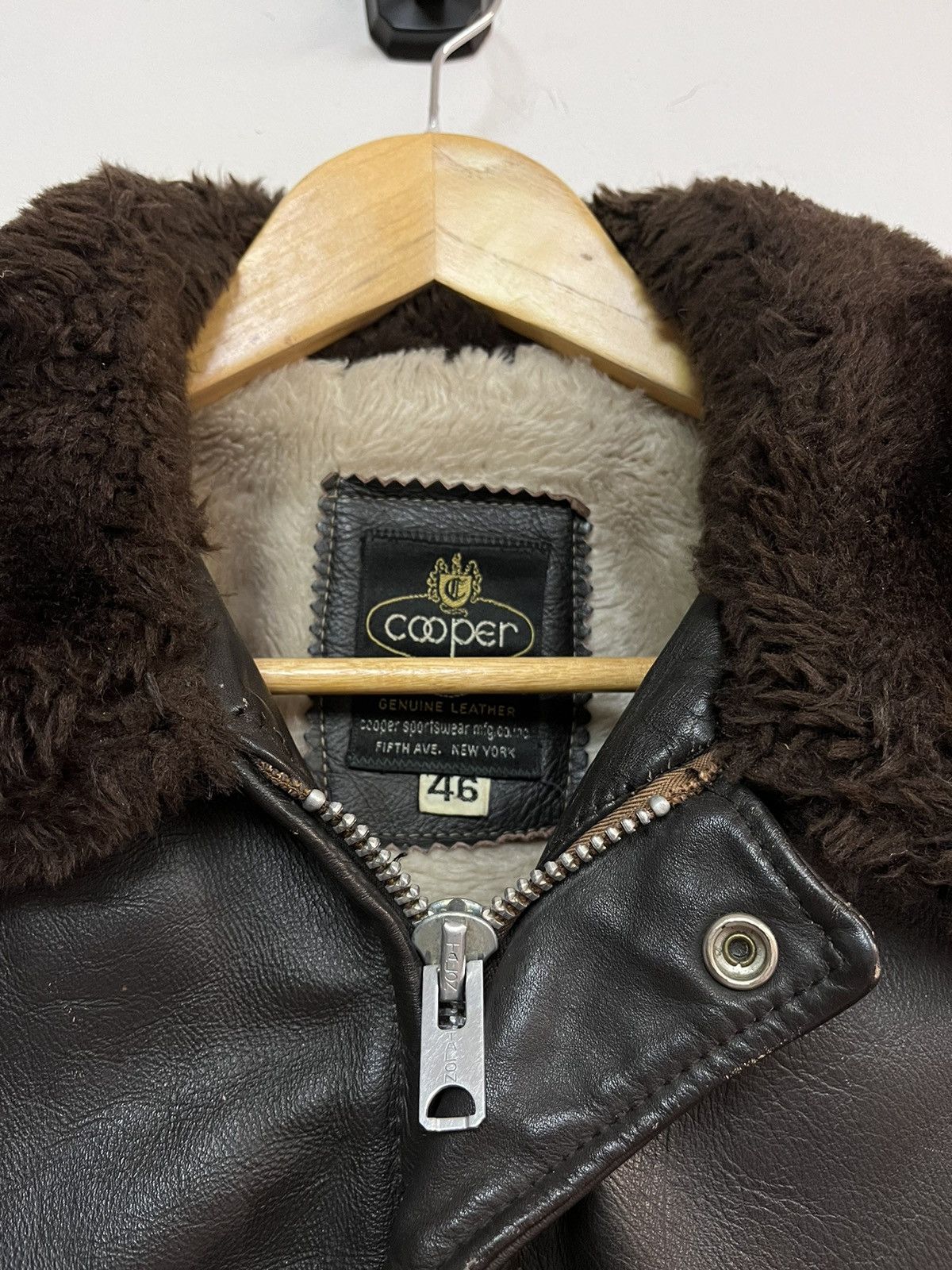 Cooper 70’s Cooper MFG Leather Bomber Jacket Size US L / EU 52-54 / 3 - 2 Thumbnail