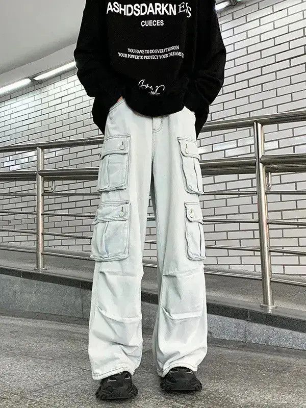 Japanese Brand Retro loose straight leg casual jeans Size US 32 / EU 48 - 1 Thumbnail