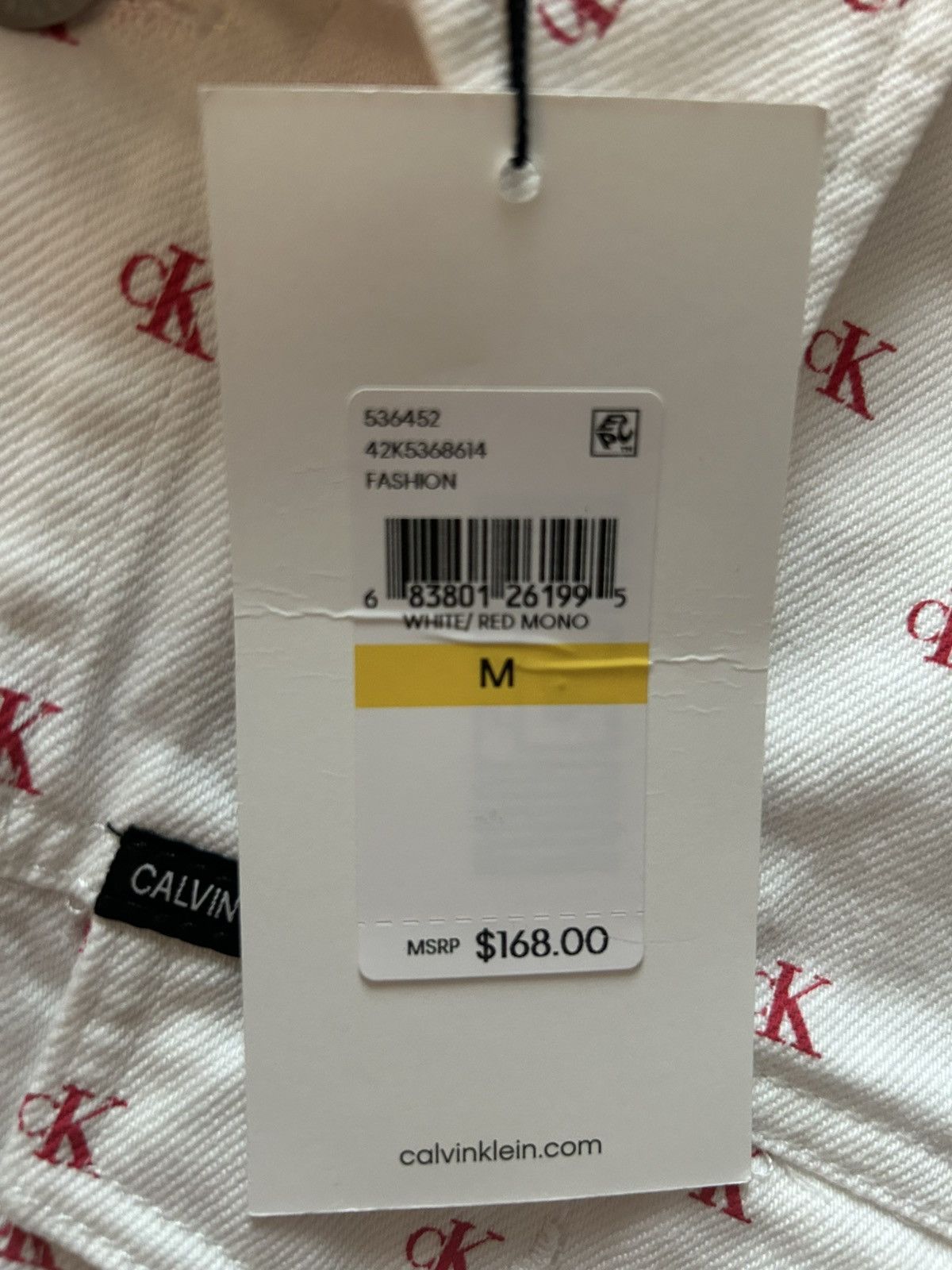 Calvin Klein × Raf Simons RAF SIMONS X CALVIN KLEIN white/red logo denim jacket Size US M / EU 48-50 / 2 - 8 Thumbnail