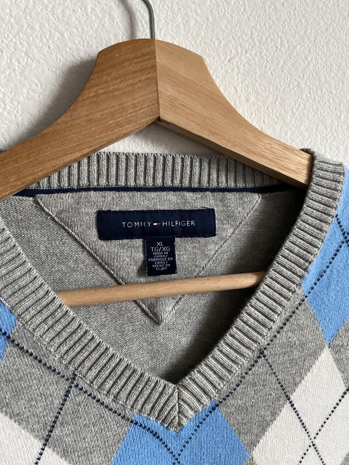 Tommy Hilfiger Tommy Hilfiger Argyle Sweater Size US XL / EU 56 / 4 - 4 Thumbnail