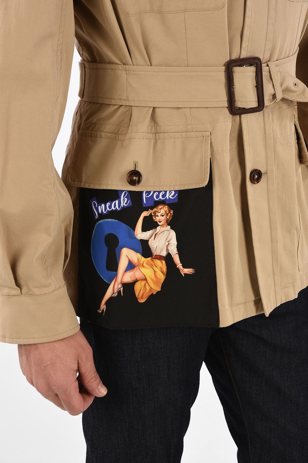 Dolce & Gabbana o1y0125 Full-Length Jacket in Beige Size US M / EU 48-50 / 2 - 3 Thumbnail