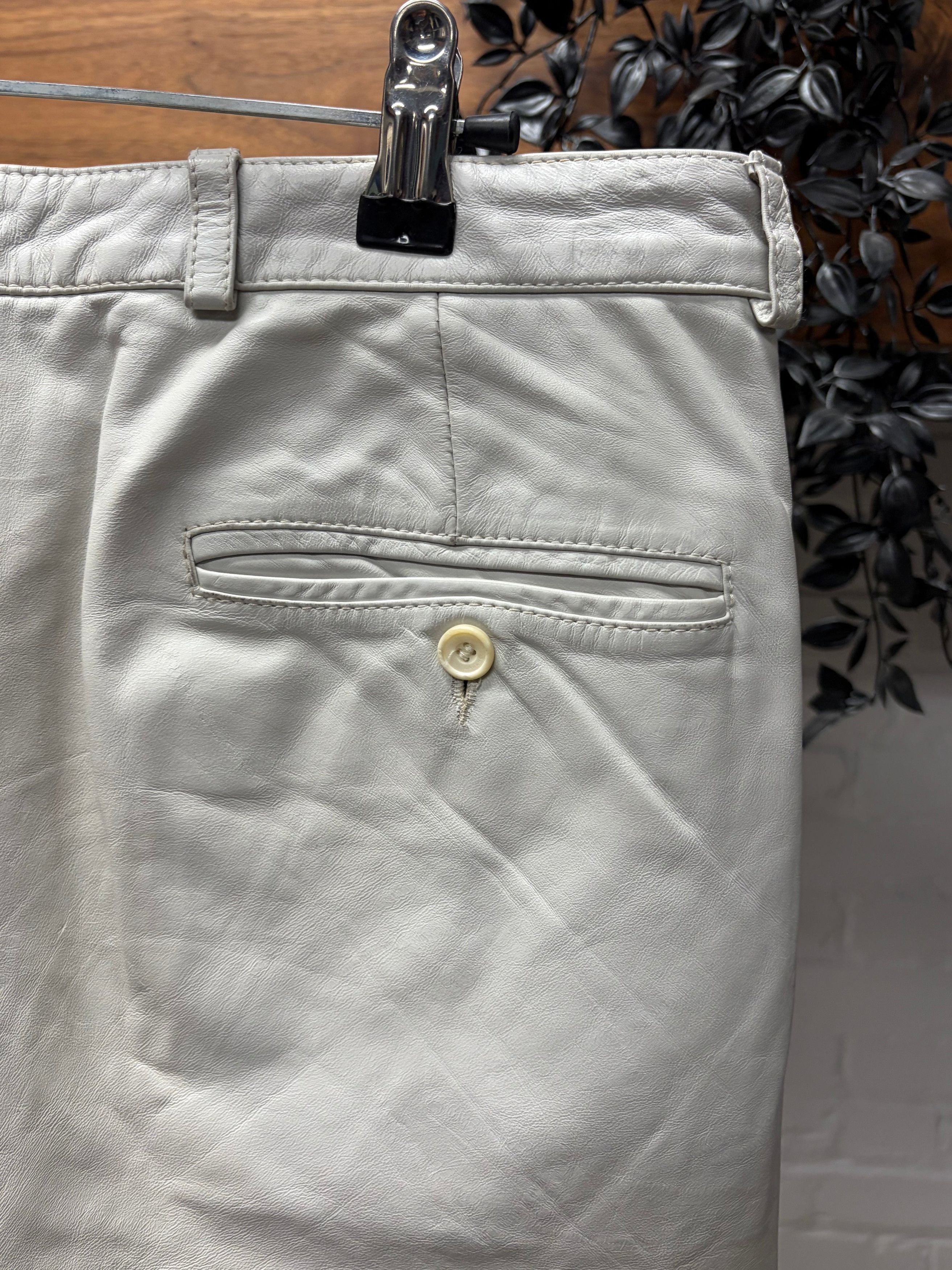 Saint Laurent Paris Vintage Yves Saint Laurent ‘Rive Gauche’ White Leather Pants Size US 31 - 5 Thumbnail