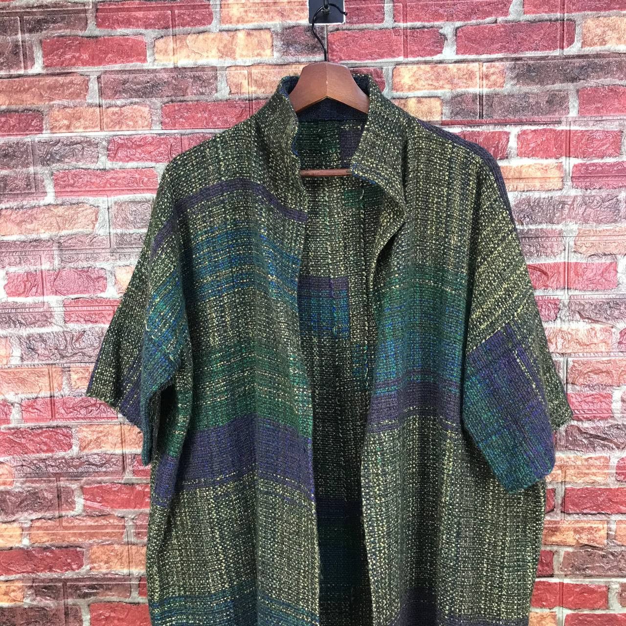 Japanese Brand JAPANESE MINIMALIST BUTTONLESS TWEED COLORBLOCK SHORTSLEEVE Size US M / EU 48-50 / 2 - 2 Thumbnail