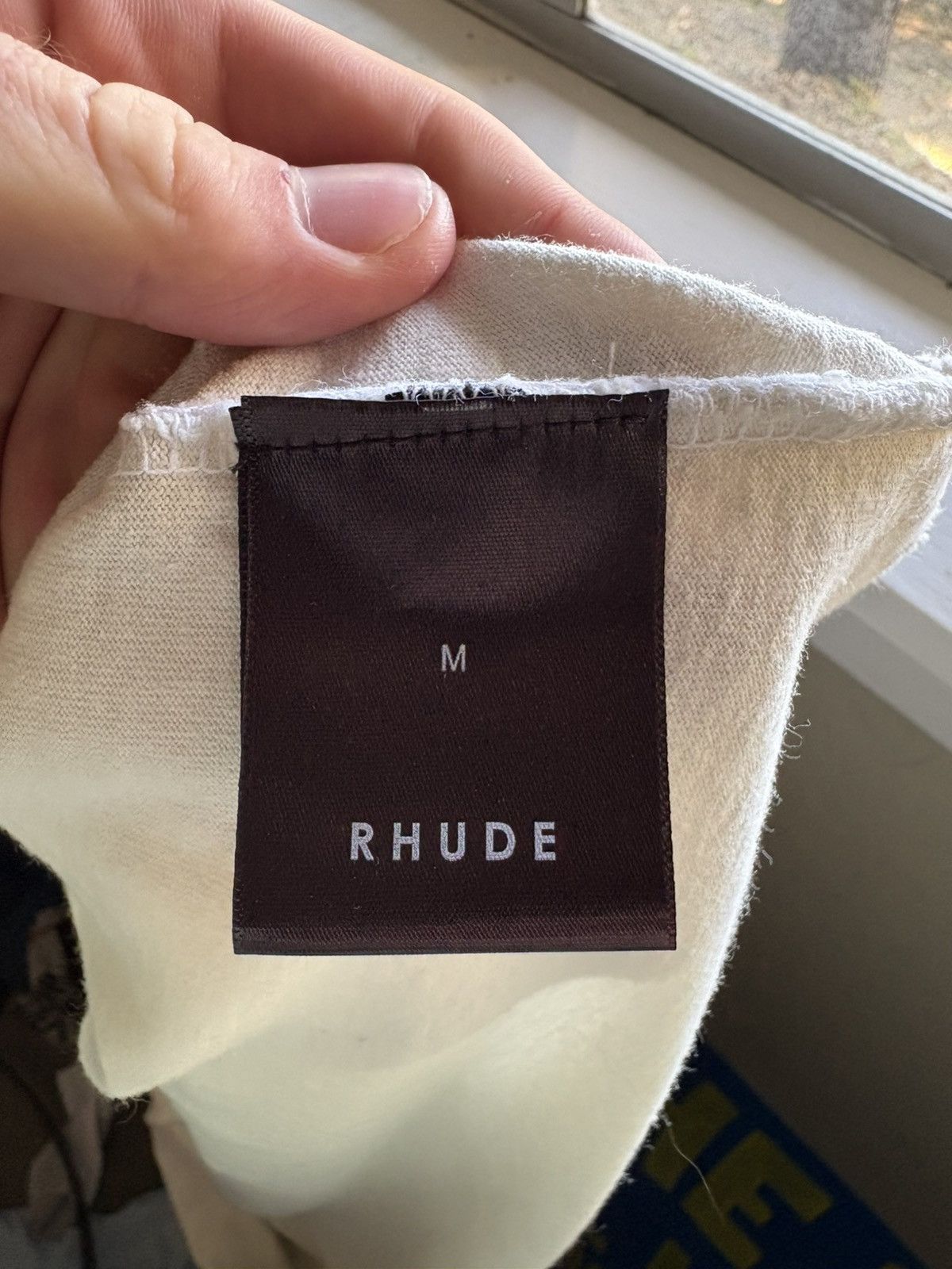 Rhude rhude rhinestone logo tee cream Size US M / EU 48-50 / 2 - 4 Thumbnail