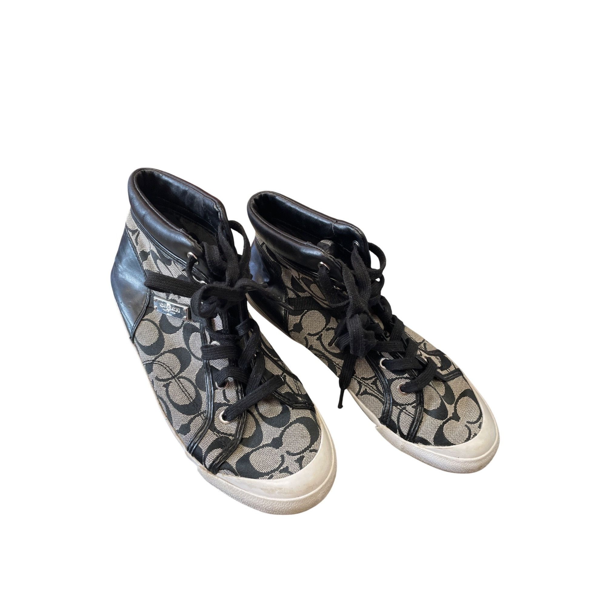 Coach Coach Freesia Woman's Black Grey Signature HighTop Sneakers Size US 8.5 / IT 38.5 - 18 Thumbnail