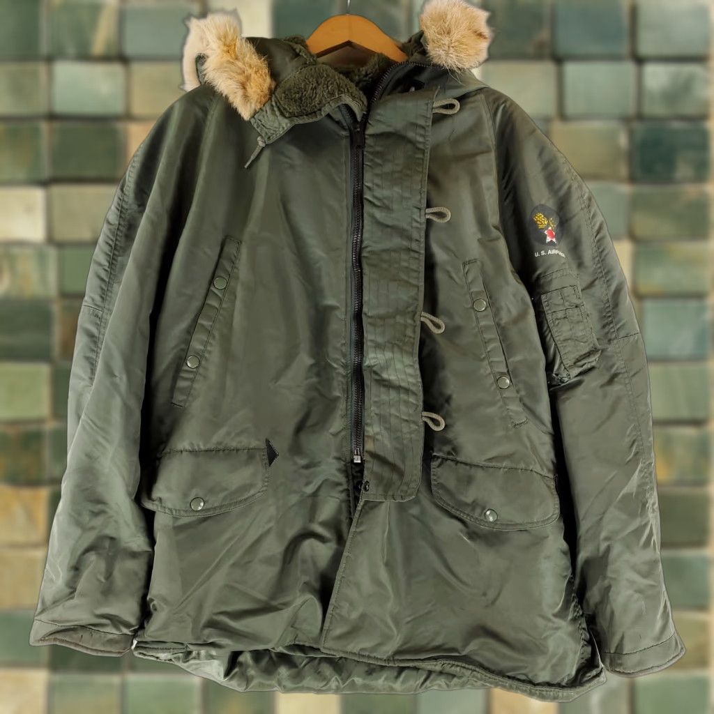 Vintage VINTAGE USAF N-3B Snorkel Parka Heavy Flying Jacket Scovill Mens M Green Jacket Mens Size US M / EU 48-50 / 2 - 1 Thumbnail