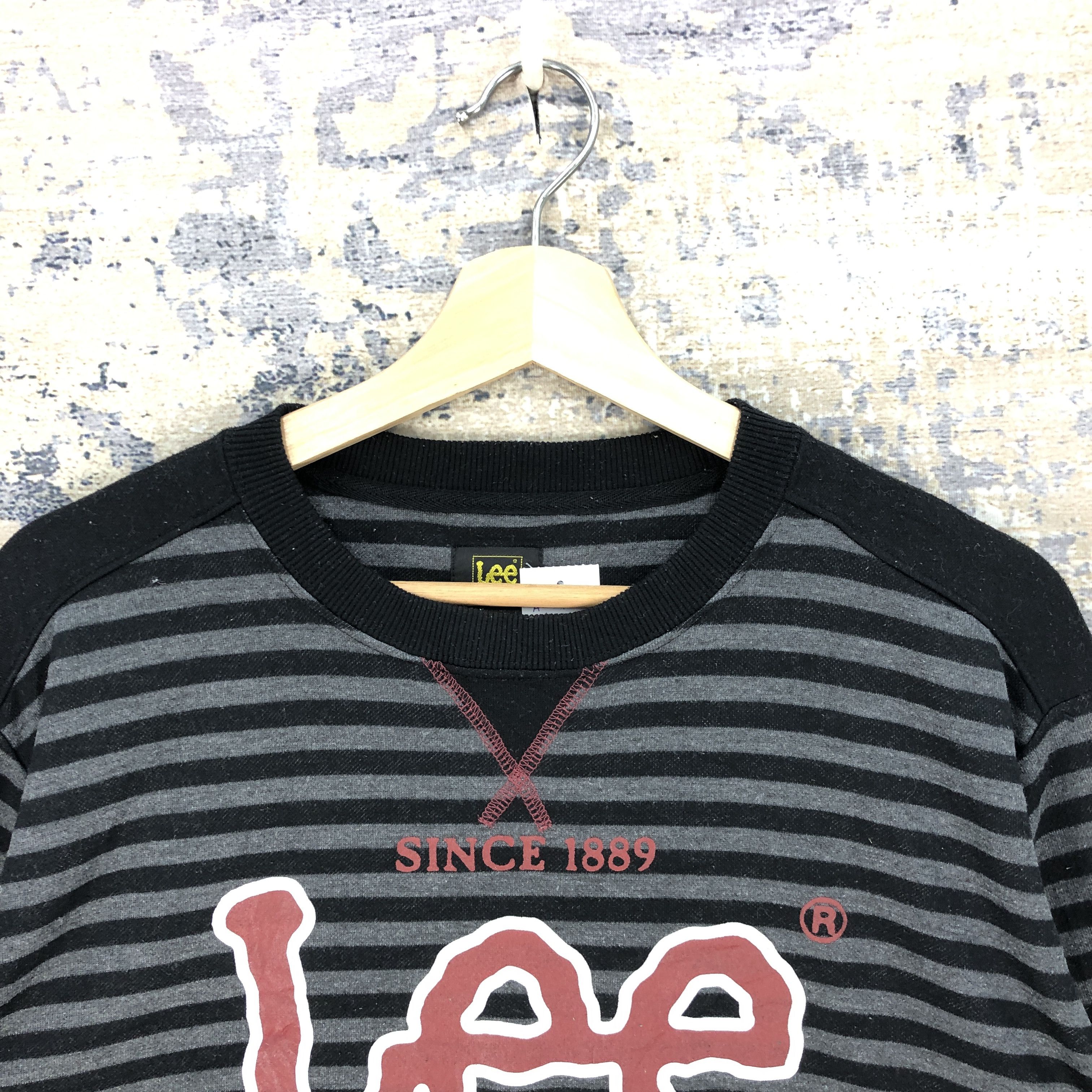 Lee × Vintage Vintage Lee Sweater Stripe Lee Kansas USA Sweatshirt Jumper Size US L / EU 52-54 / 3 - 4 Thumbnail