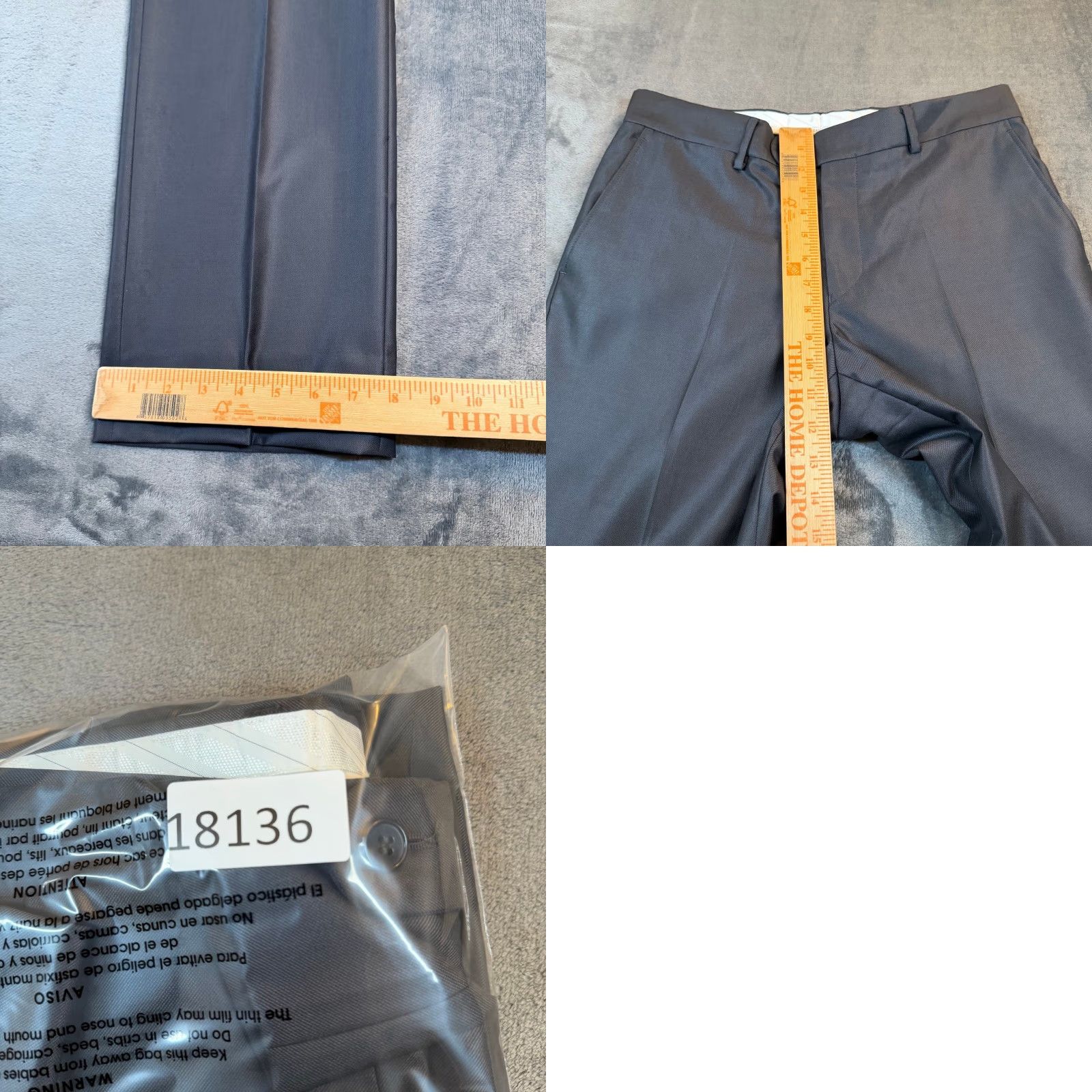 Zara Zara Man Dress Pants Men 32x33 Slim Flat Front Gray Dark Charcoal Trousers Business Formal Wedding Pants Size US 32 / EU 48 - 8 Thumbnail