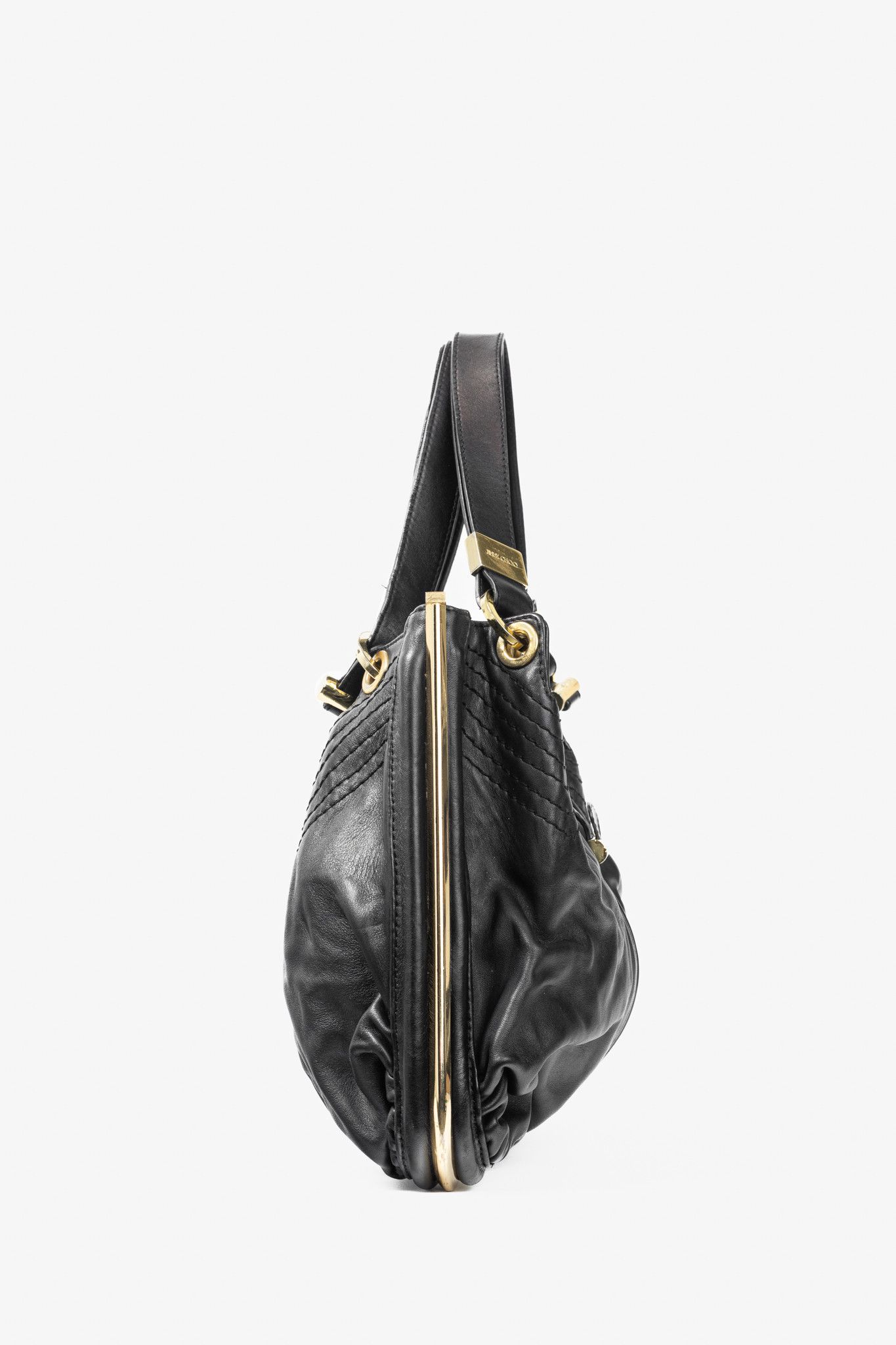 Jimmy Choo Jimmy Choo Alex Black Leather Hobo Size ONE SIZE - 3 Thumbnail