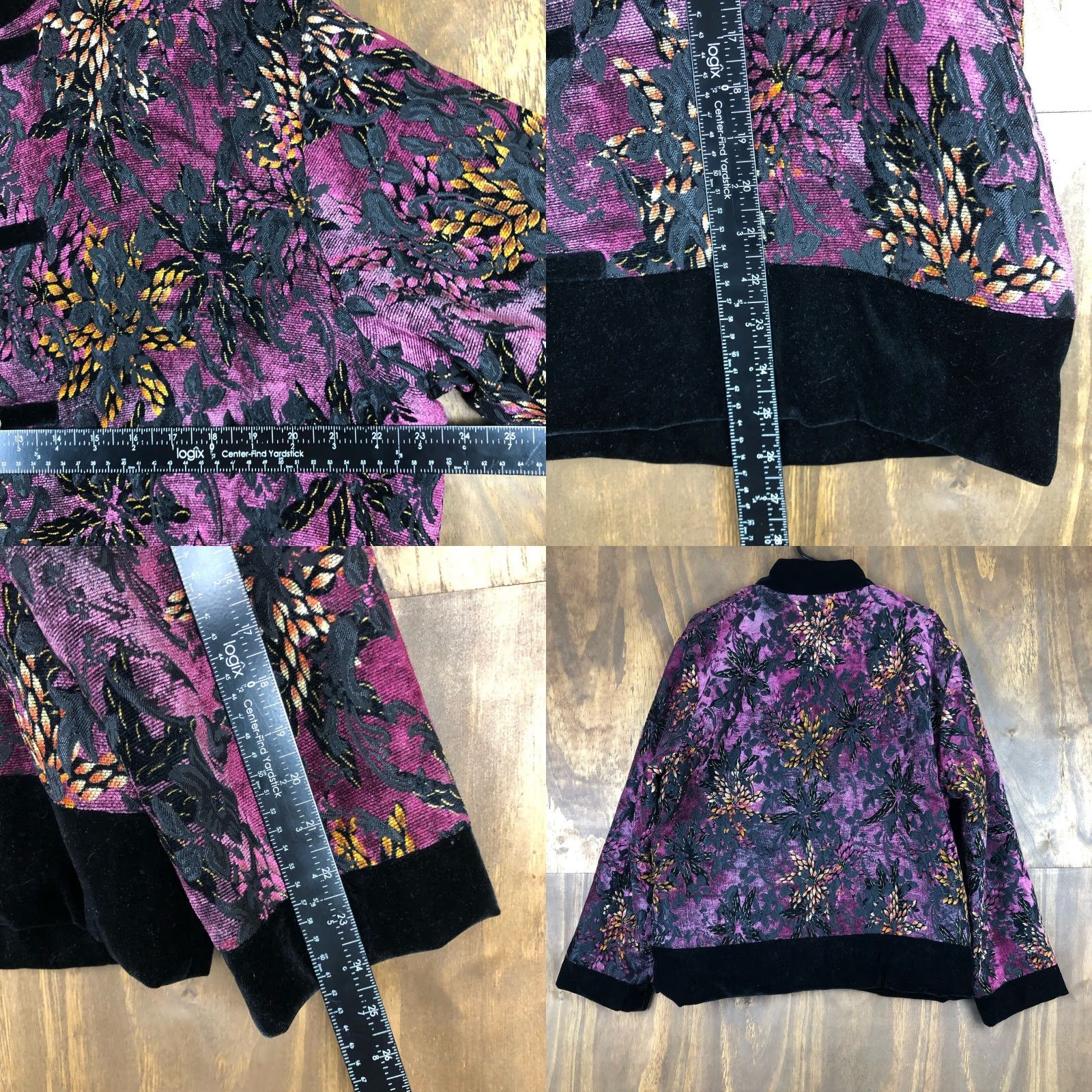 Vintage VINTAGE Wennas Womens Jacket Purple Chinese Style Jacquard Floral Boho 17 Size XXL / US 16-18 / IT 52-54 - 8 Thumbnail
