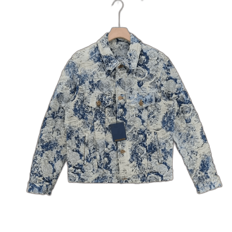 Louis Vuitton Floral Print Long Sleeve Denim Jacket