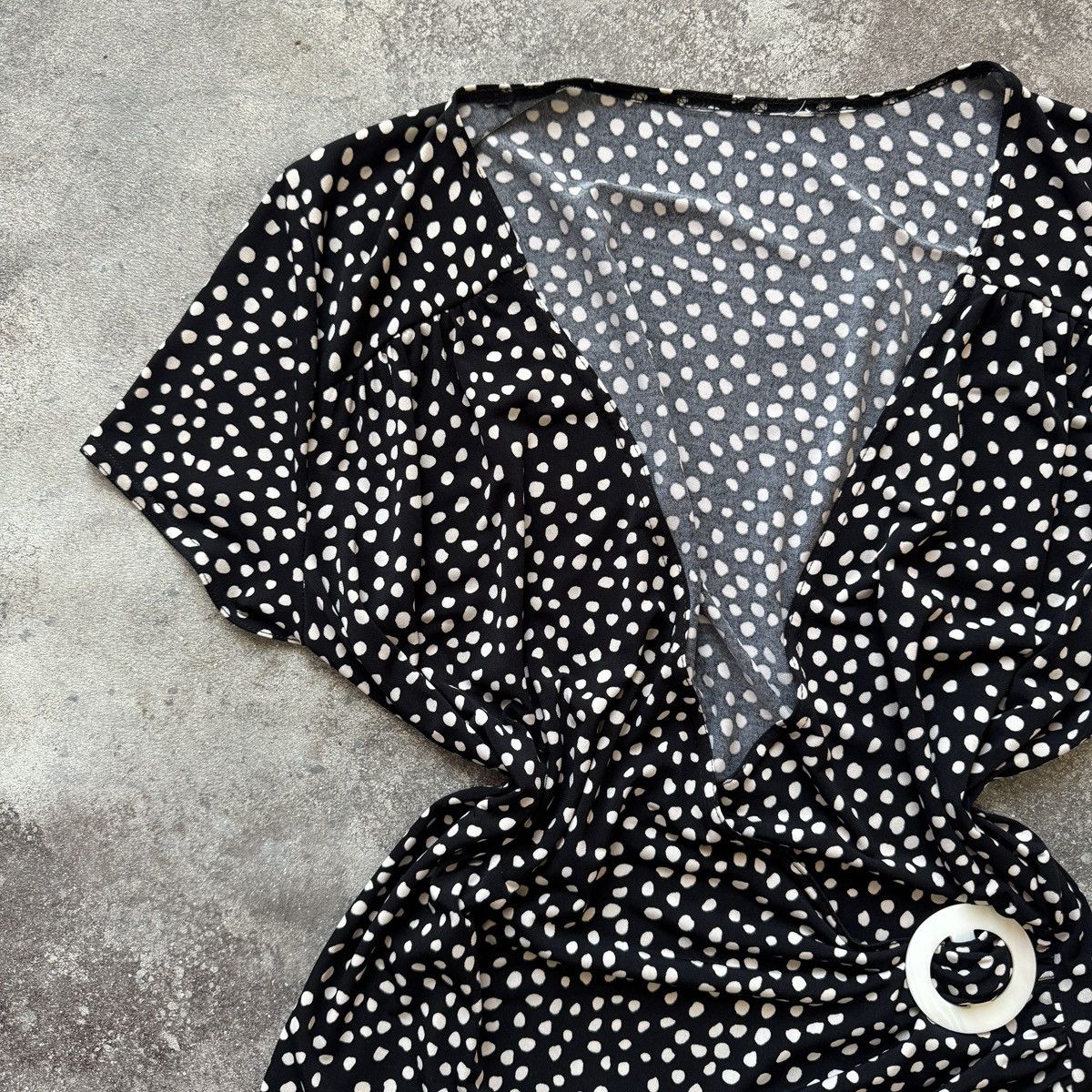 Hysteric Glamour 2000’s Aesthetic Boho Y2K Polka Dot Fitted Blouse Size XL / US 12-14 / IT 48-50 - 2 Thumbnail