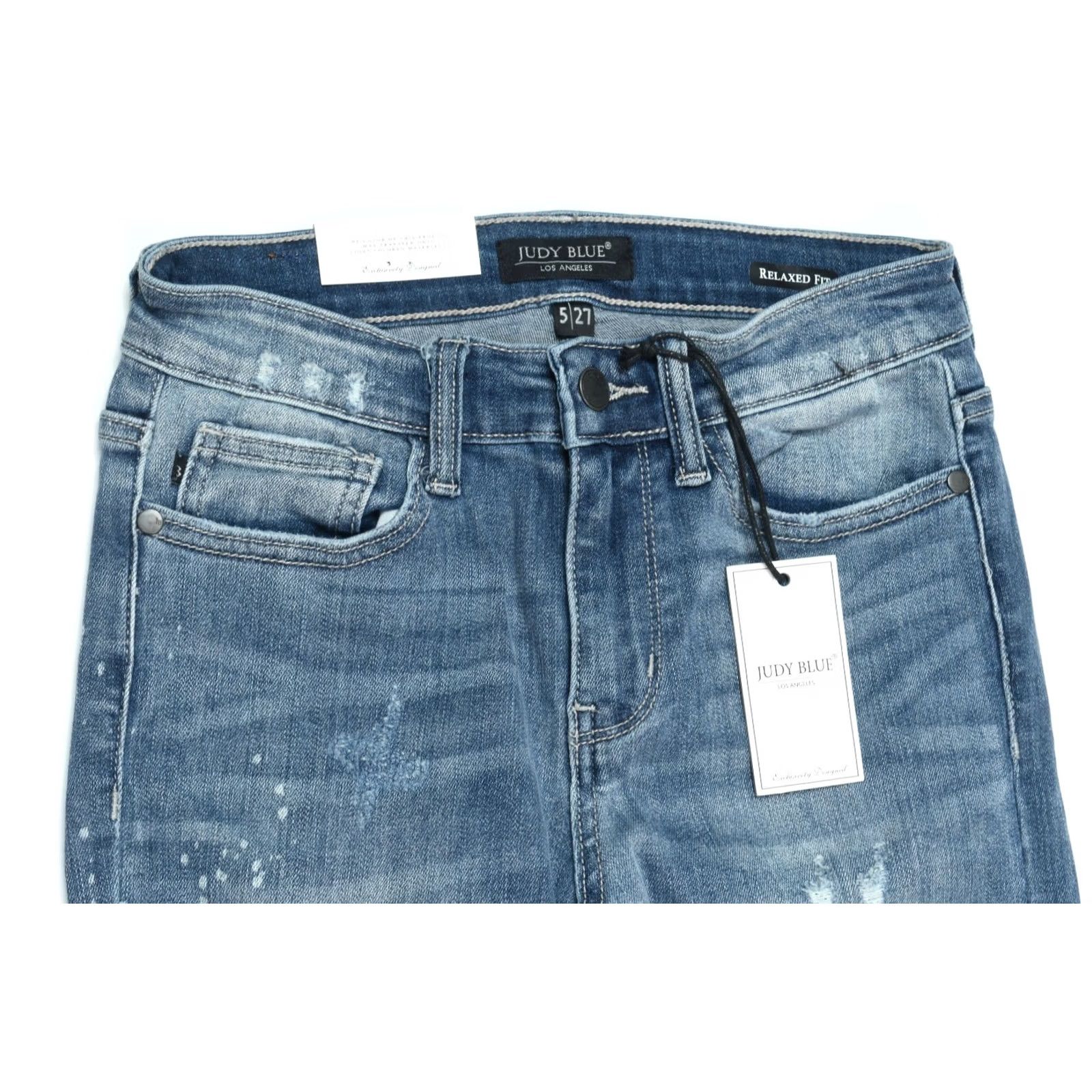 Vintage Judy Blue Jeans Womens Distressed Mid-Rise Relaxed Stretch Denim Blue 5-Pocket Inseam 26.5 in Regular Size 27 Ankle Vintage? No Size 26" / US 2 / IT 38 - 3 Thumbnail