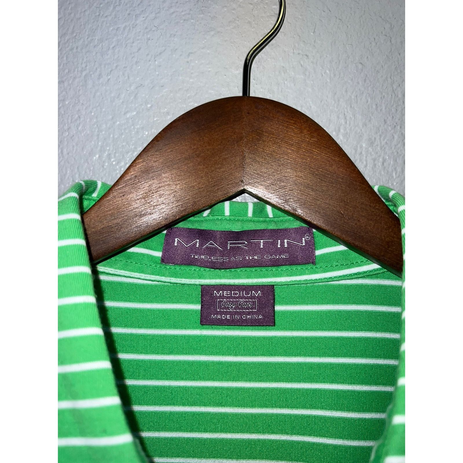 Vintage Vintage Martin Polo Shirt Green Striped Golf SS Eagle Medium Size US M / EU 48-50 / 2 - 5 Thumbnail