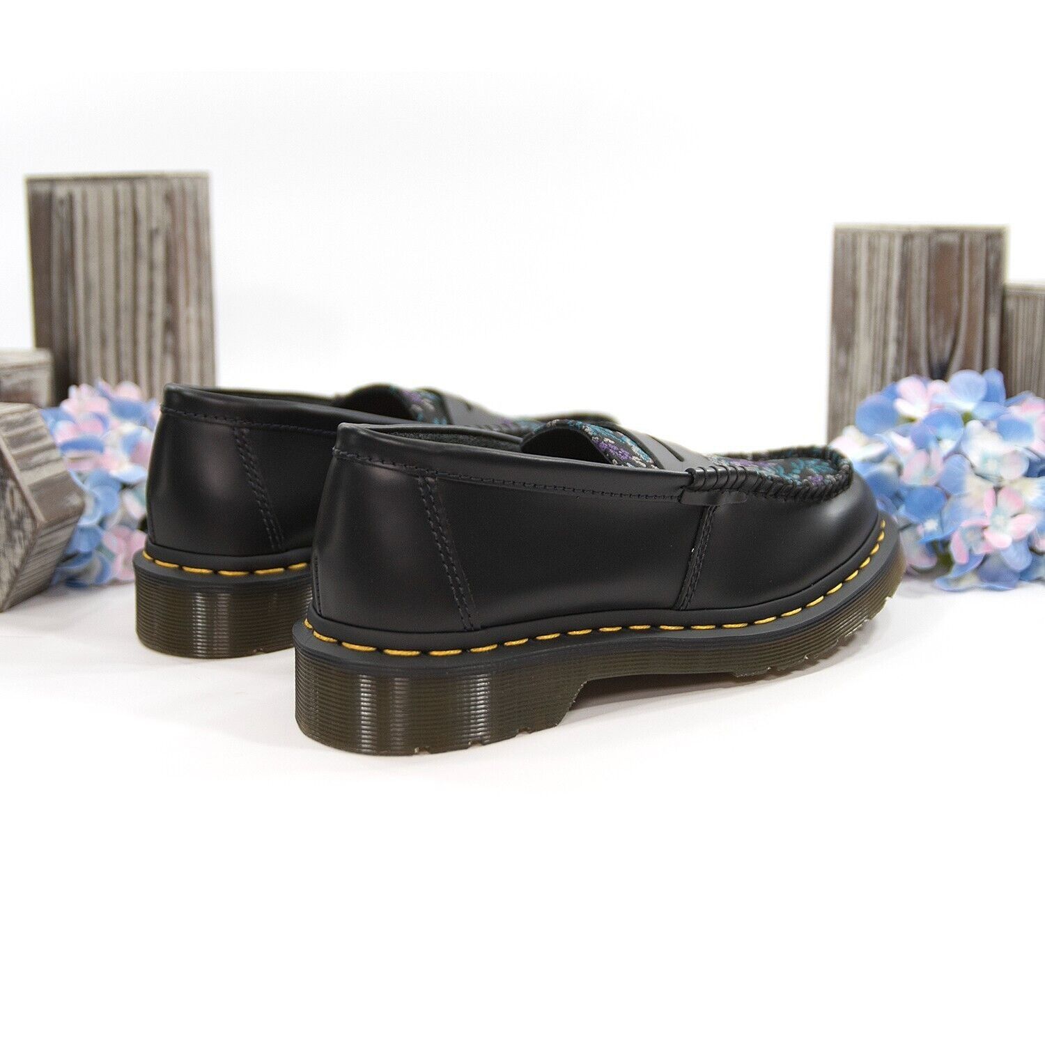Dr. Martens Dr. Martens Penton Black Leather Rich Purple Floral Loafer O Size US 8 / IT 38 - 5 Thumbnail