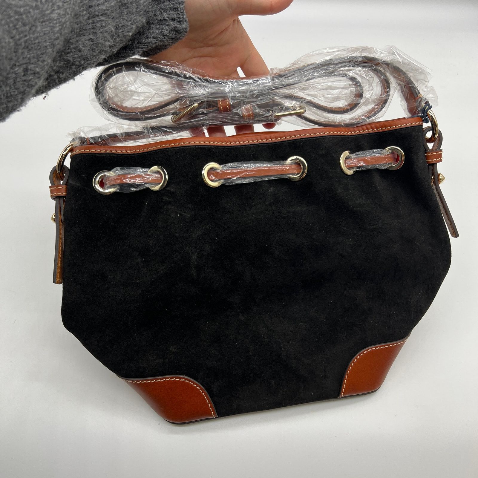 Dooney & Bourke Dooney & Bourke Suede Drawstring Crossbody Bags Black Size ONE SIZE - 2 Thumbnail