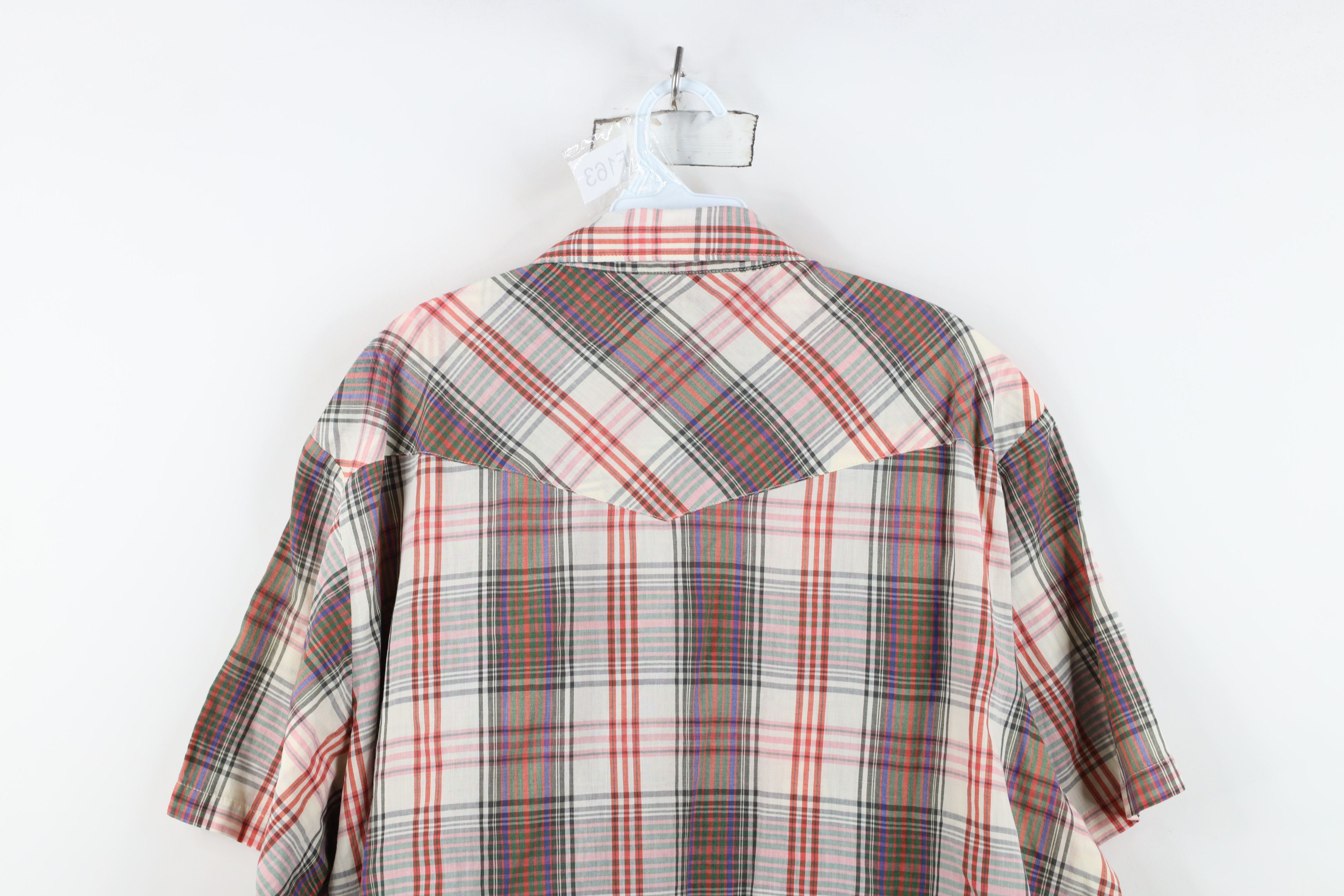 Wrangler Vintage 90s Wrangler Plaid Western Cowboy Button Shirt Size US XXL / EU 58 / 5 - 12 Thumbnail