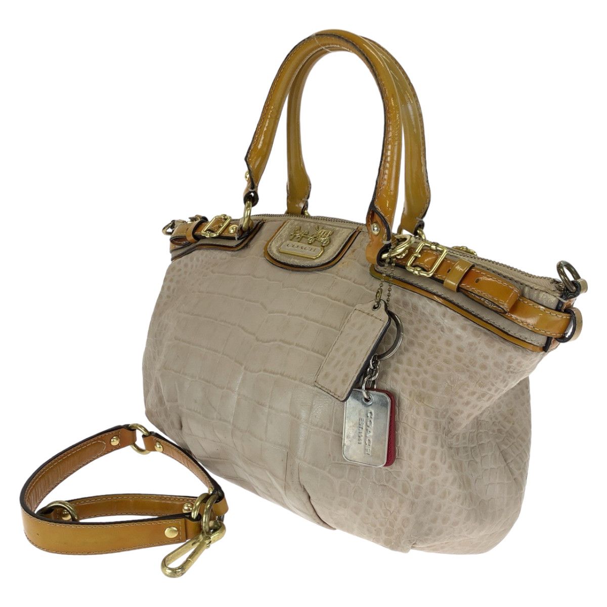 Coach Coach Coach Madison Embossed Croc Leather 2way Bag Leather Handbag 18602 in Very Good Condition Size ONE SIZE - 1 Thumbnail
