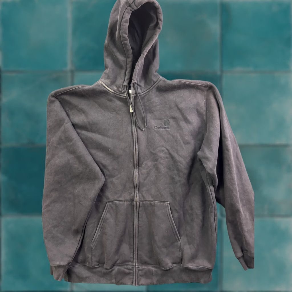 Carhartt Carhartt Hoodie Mens 2XLT Black Full Zip Fleece Sweatshirt Logo Chest K185 Size US XXL / EU 58 / 5 - 1 Thumbnail